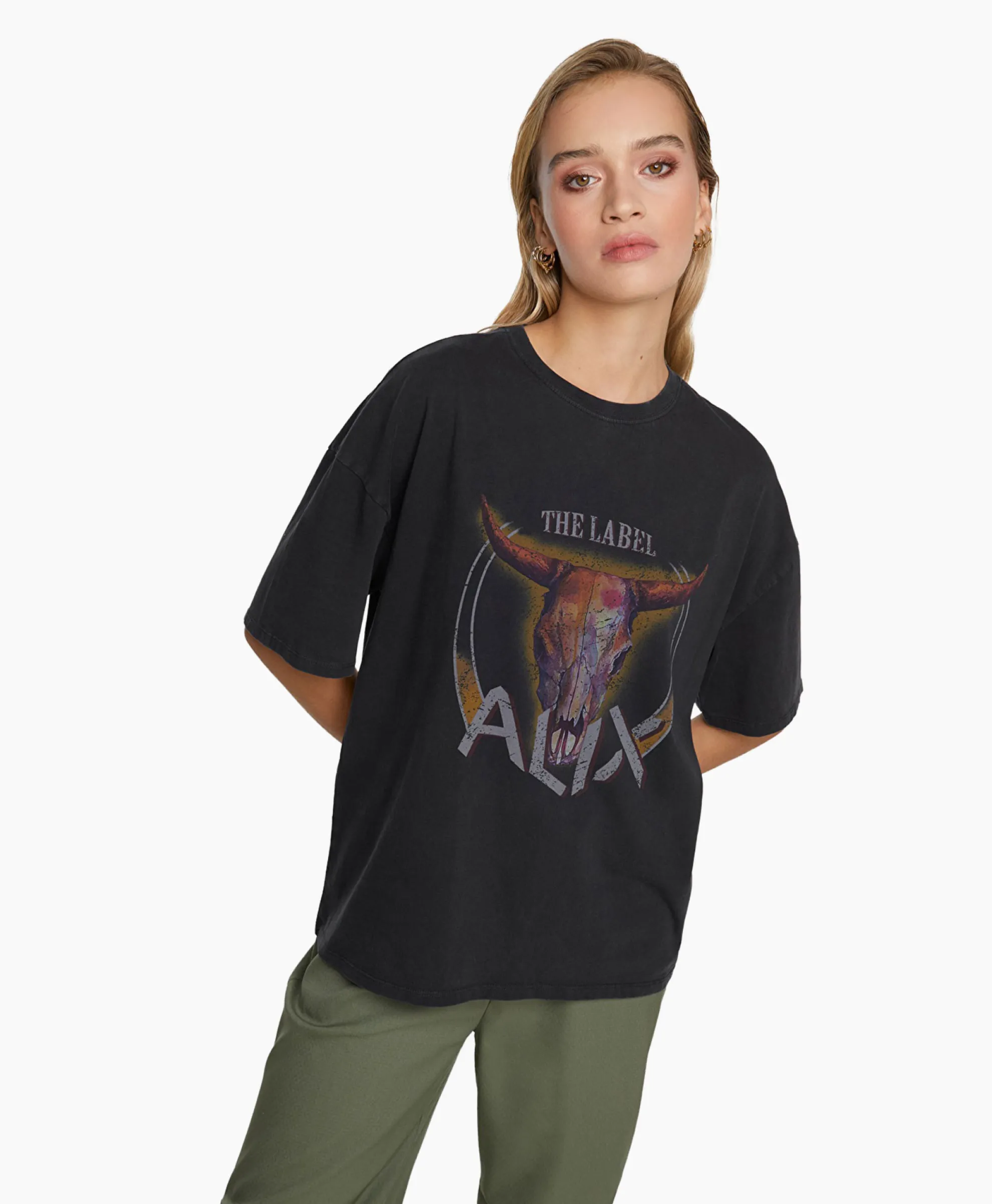 Alix The Label T-Shirt Korte Mouw Knitted Bull Zwart