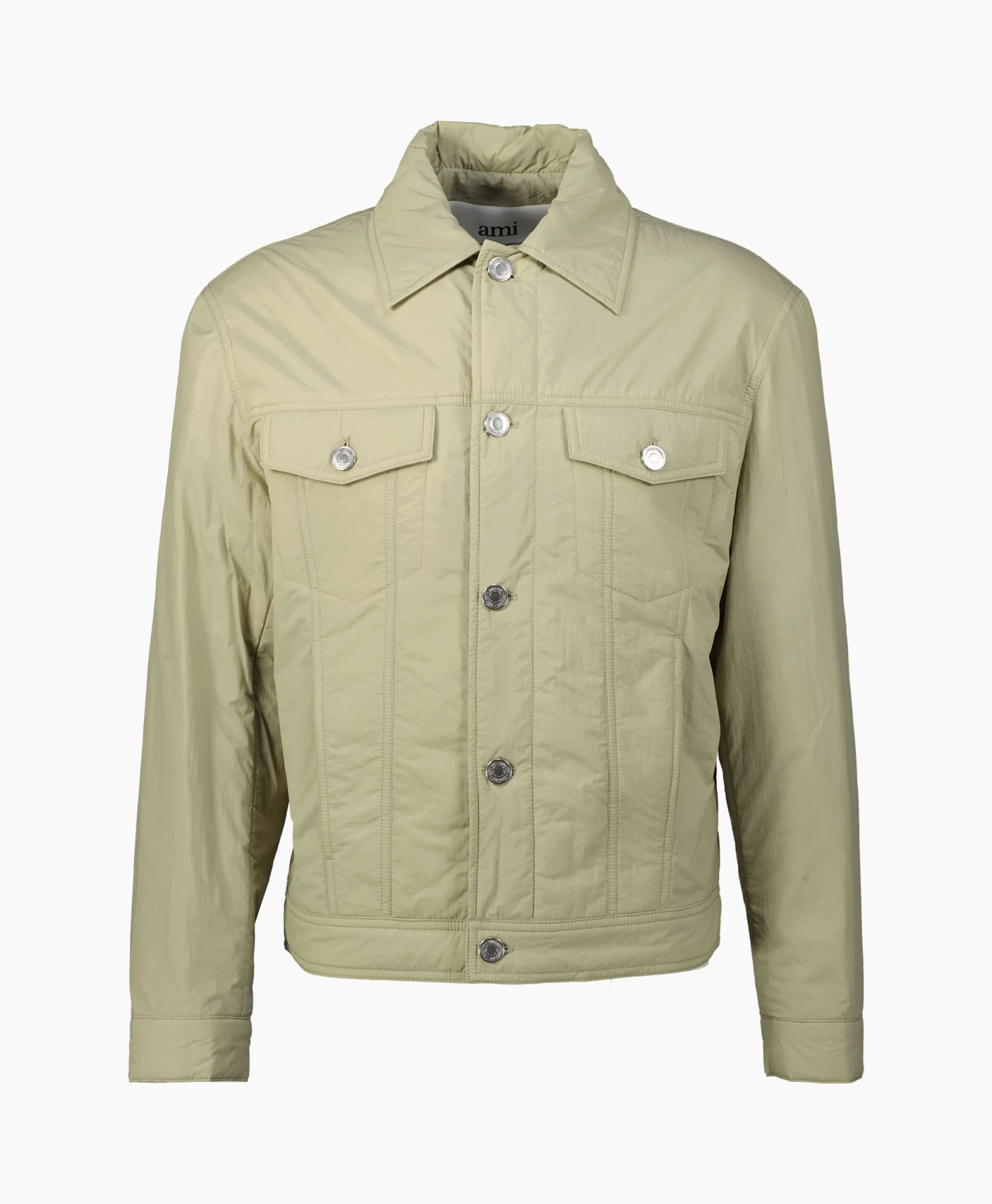 Ami Paris Jack Padded Trucker Zand