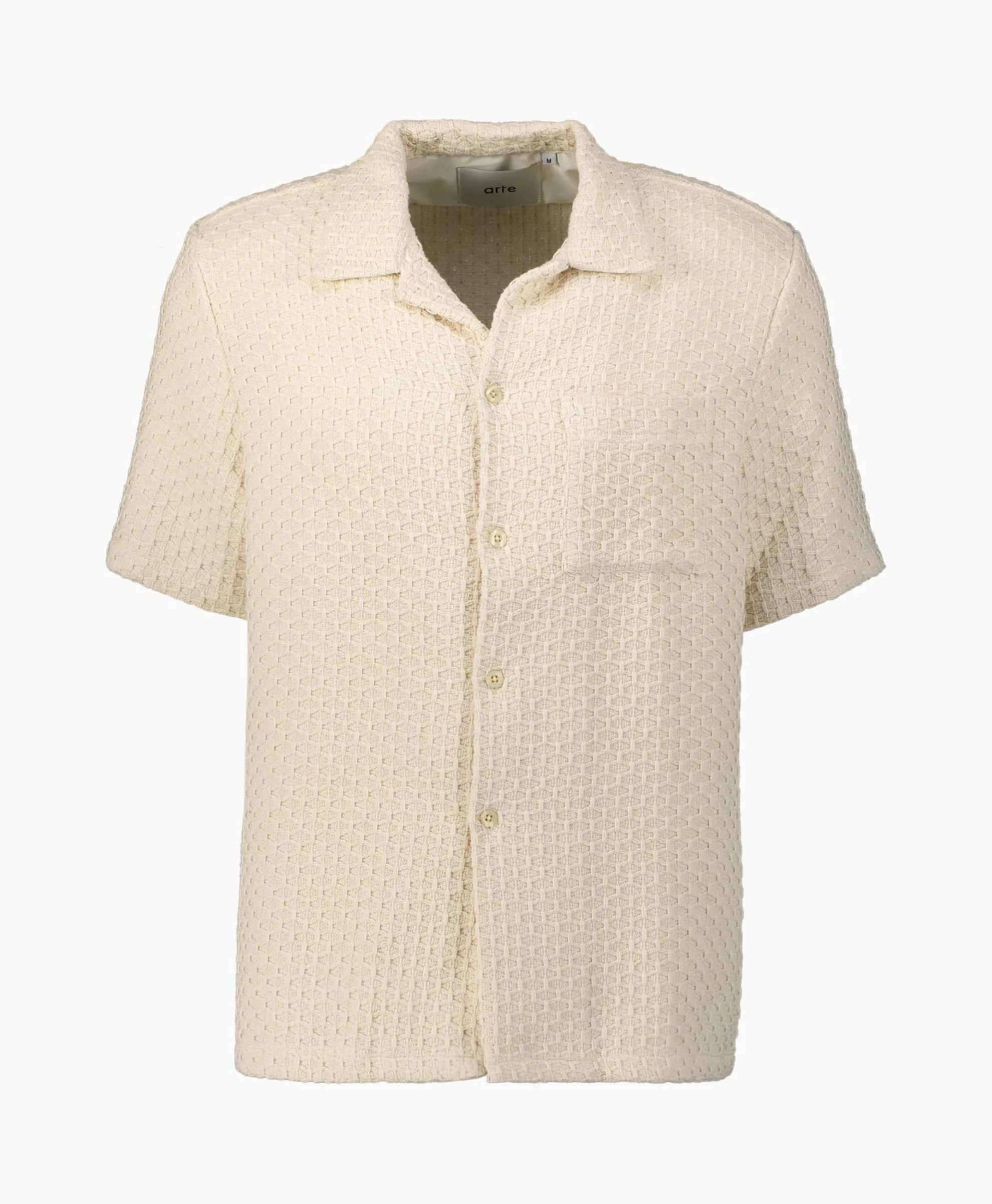 Arte Antwerp Overhemd Jacquard Croche Off White