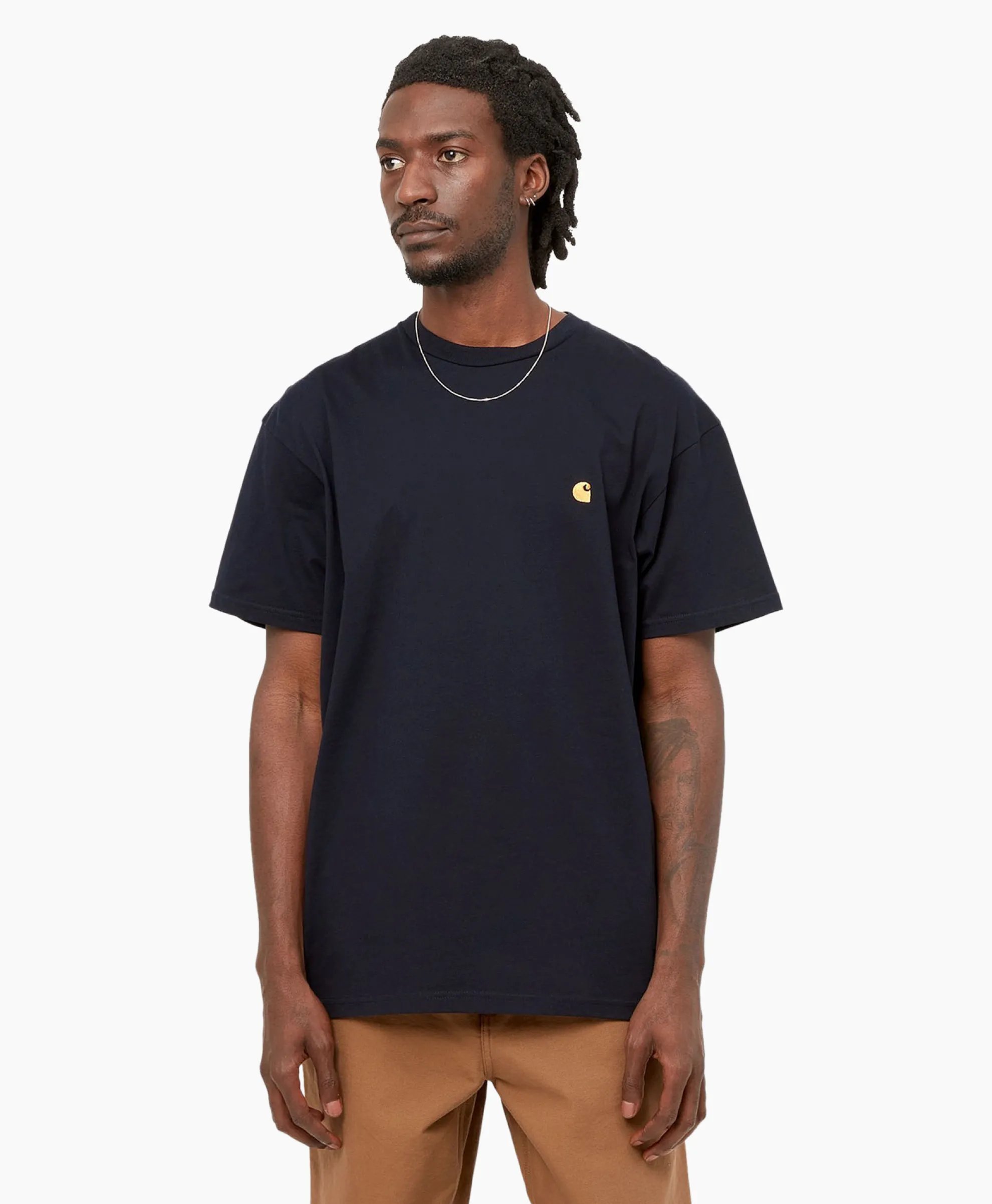 Carhartt Wip T-Shirt Korte Mouw S/S Chase Donker Blauw