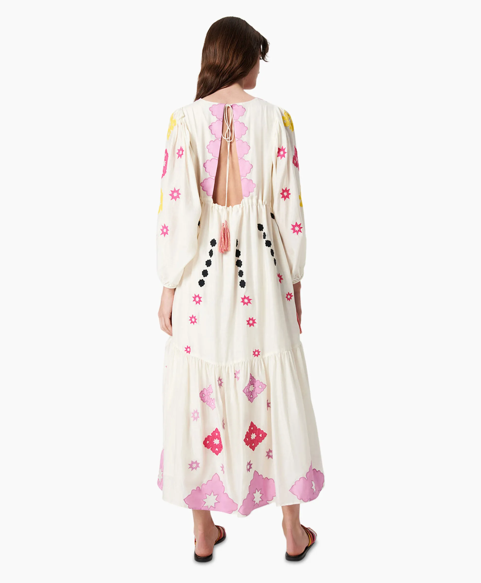 Chufy Maxi Jurk Gypsy Embroidered Ecru