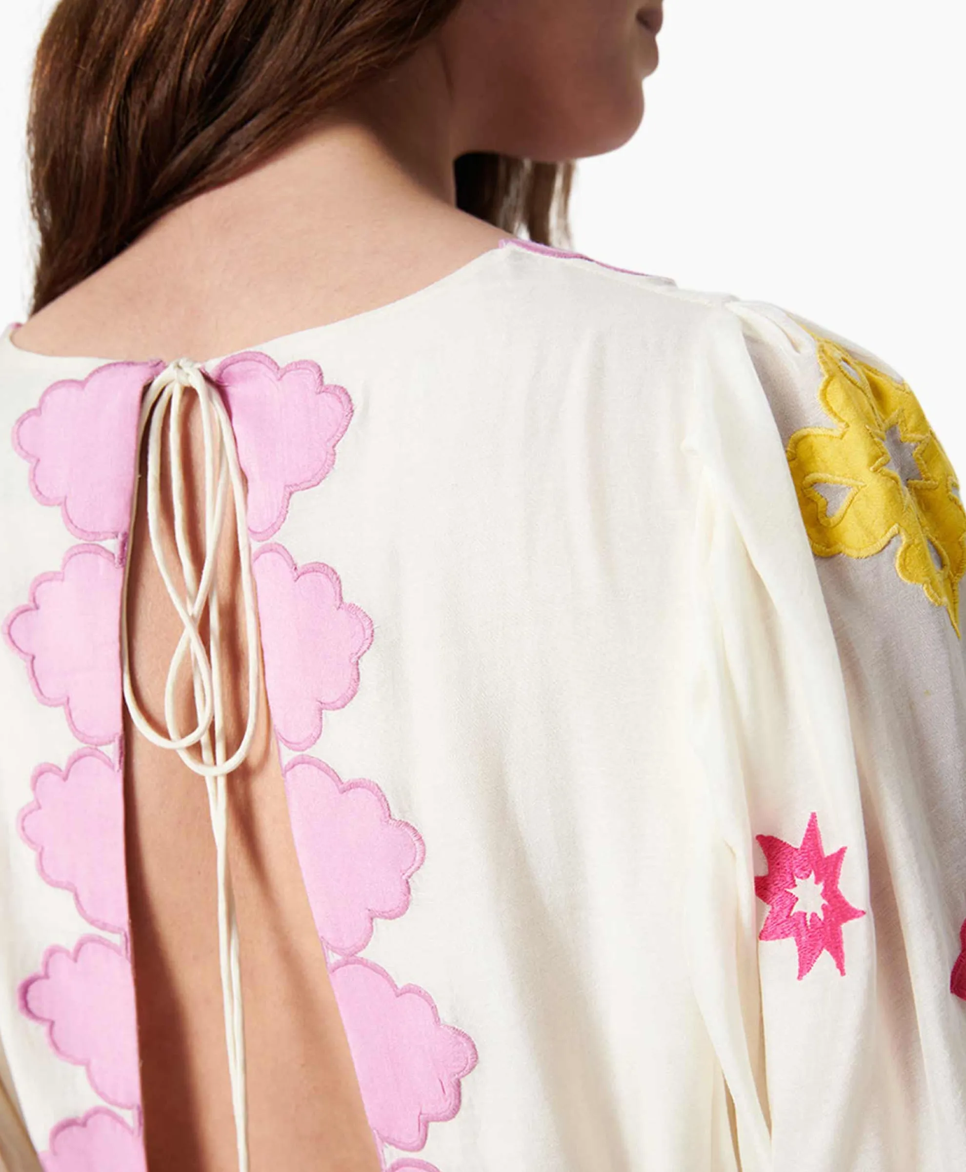 Chufy Maxi Jurk Gypsy Embroidered Ecru