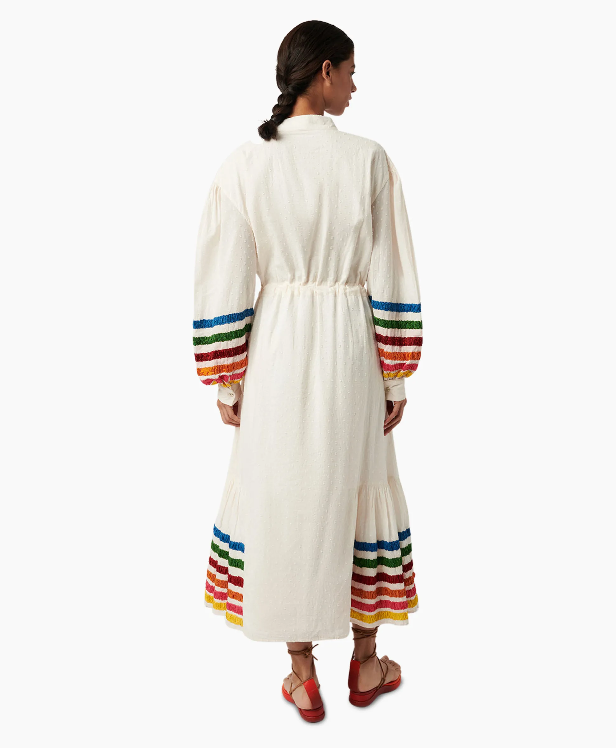 Chufy Maxi Jurk Lena Embroidered Off White