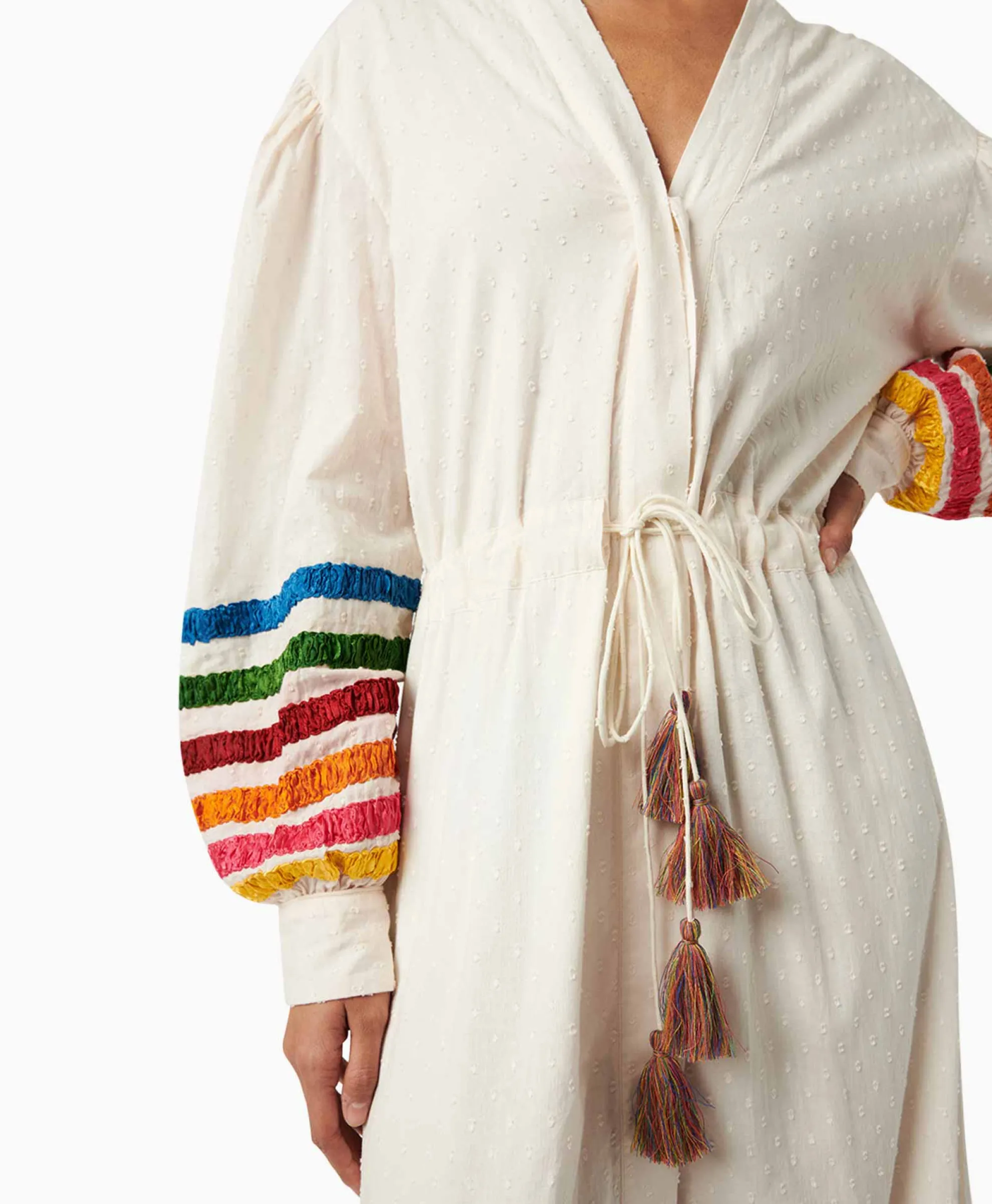 Chufy Maxi Jurk Lena Embroidered Off White