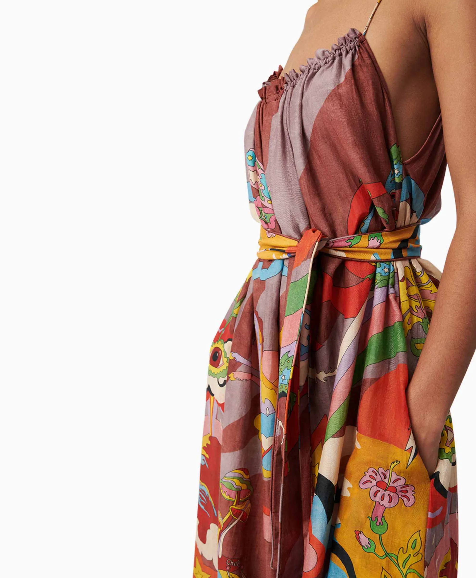 Chufy Maxi Jurk Rain Bordeaux