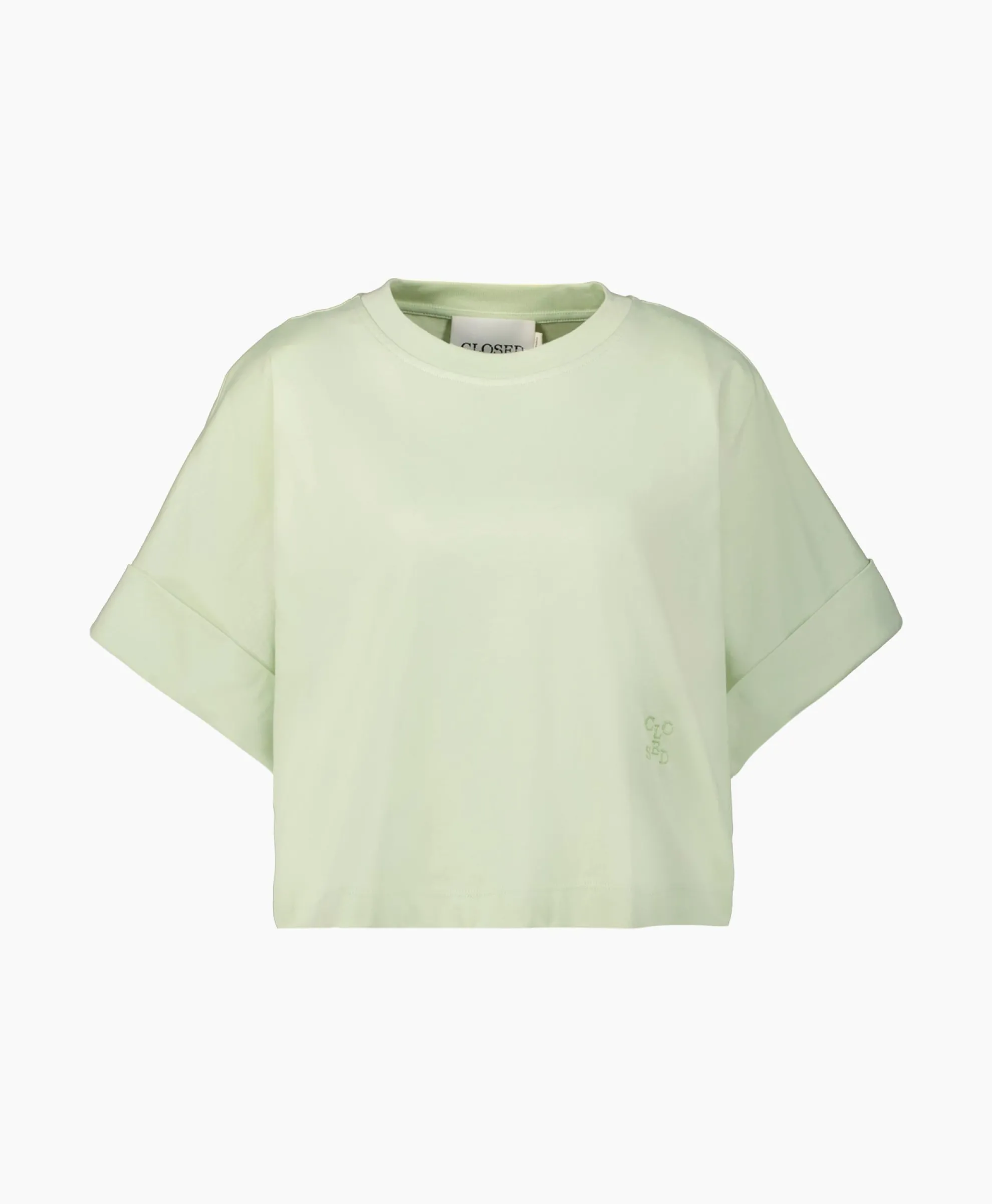 Closed T-Shirt Korte Mouw Turn Up Licht Groen