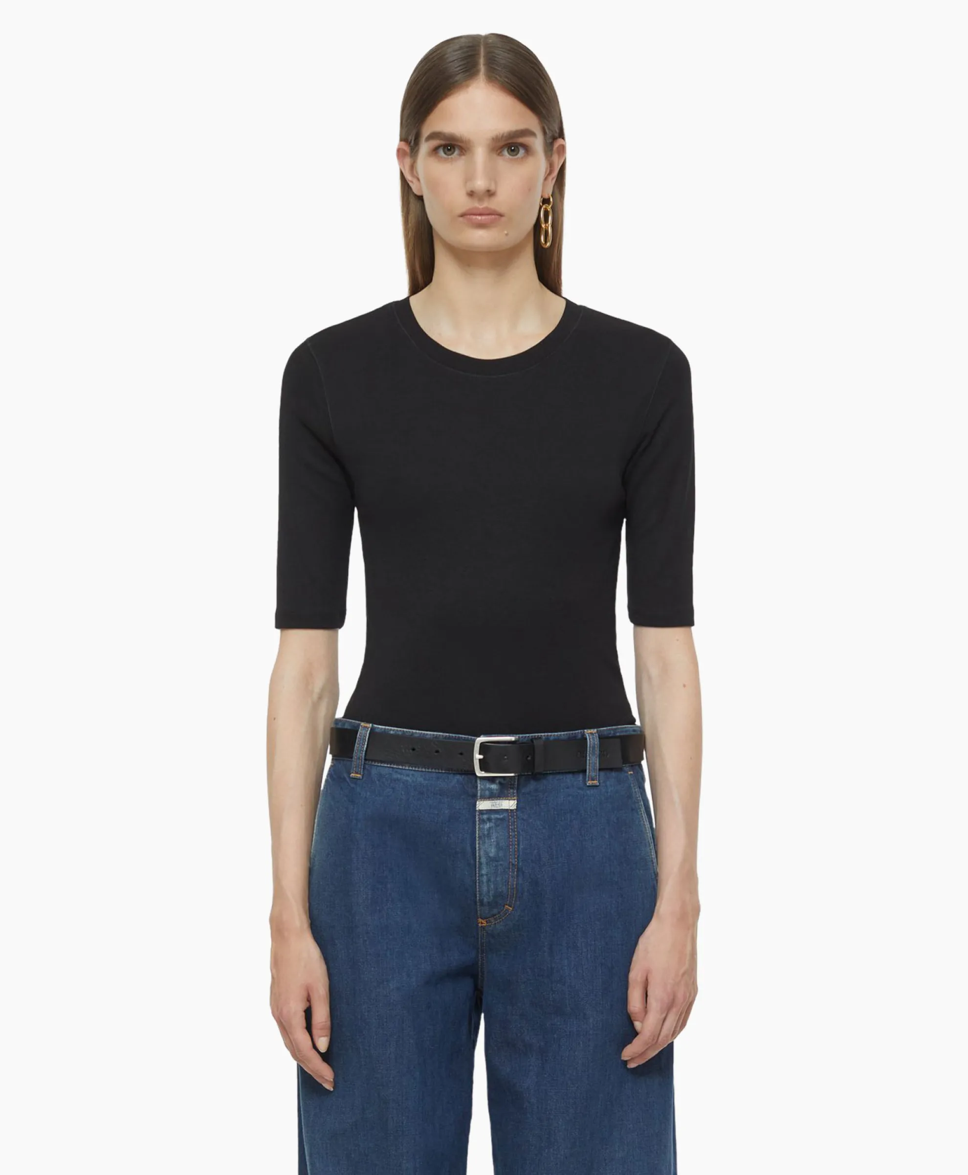 Closed T-Shirt Korte Mouw Crewneck Short Sleeve Zwart