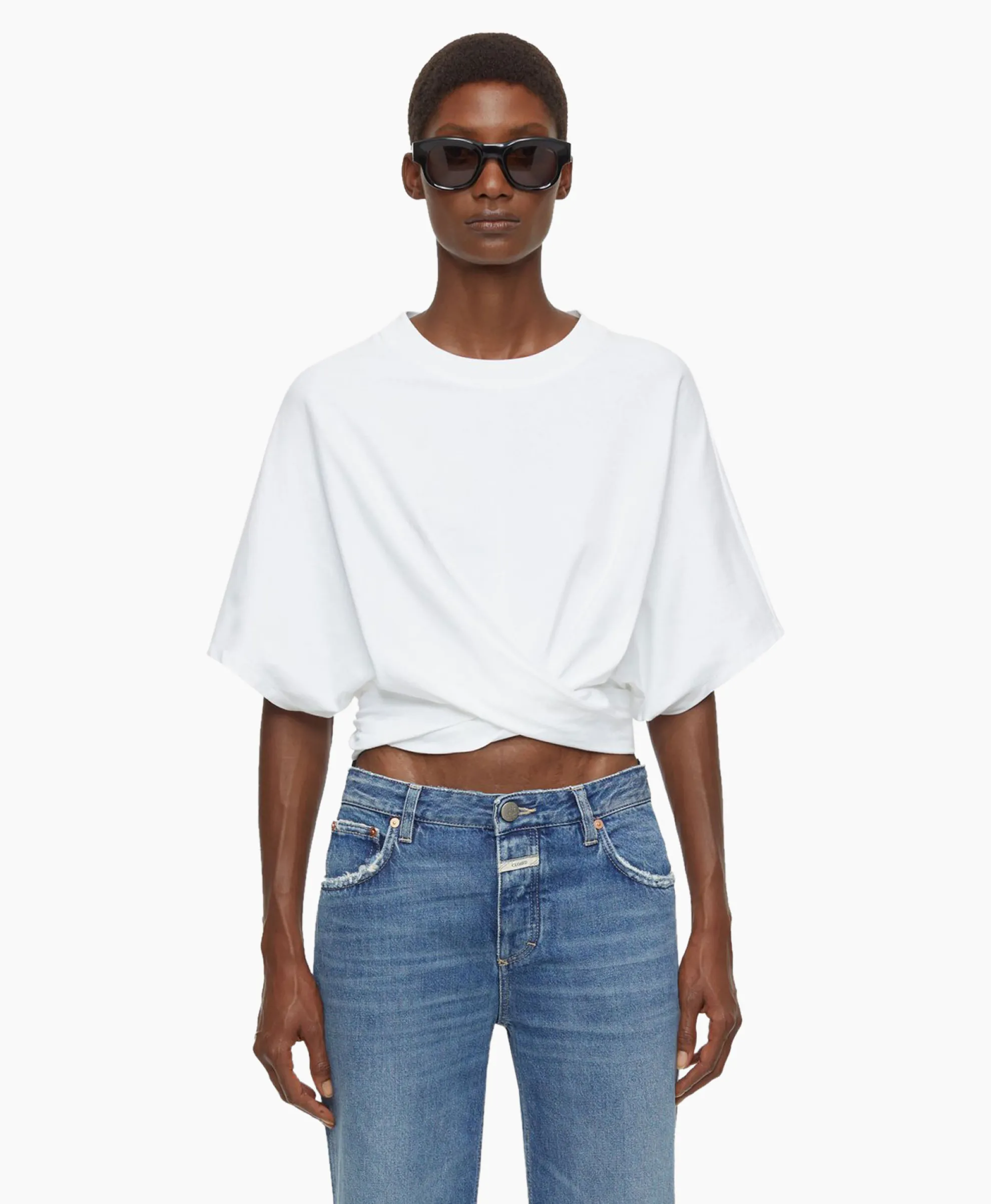 Closed T-Shirt Korte Mouw Wrap Wit