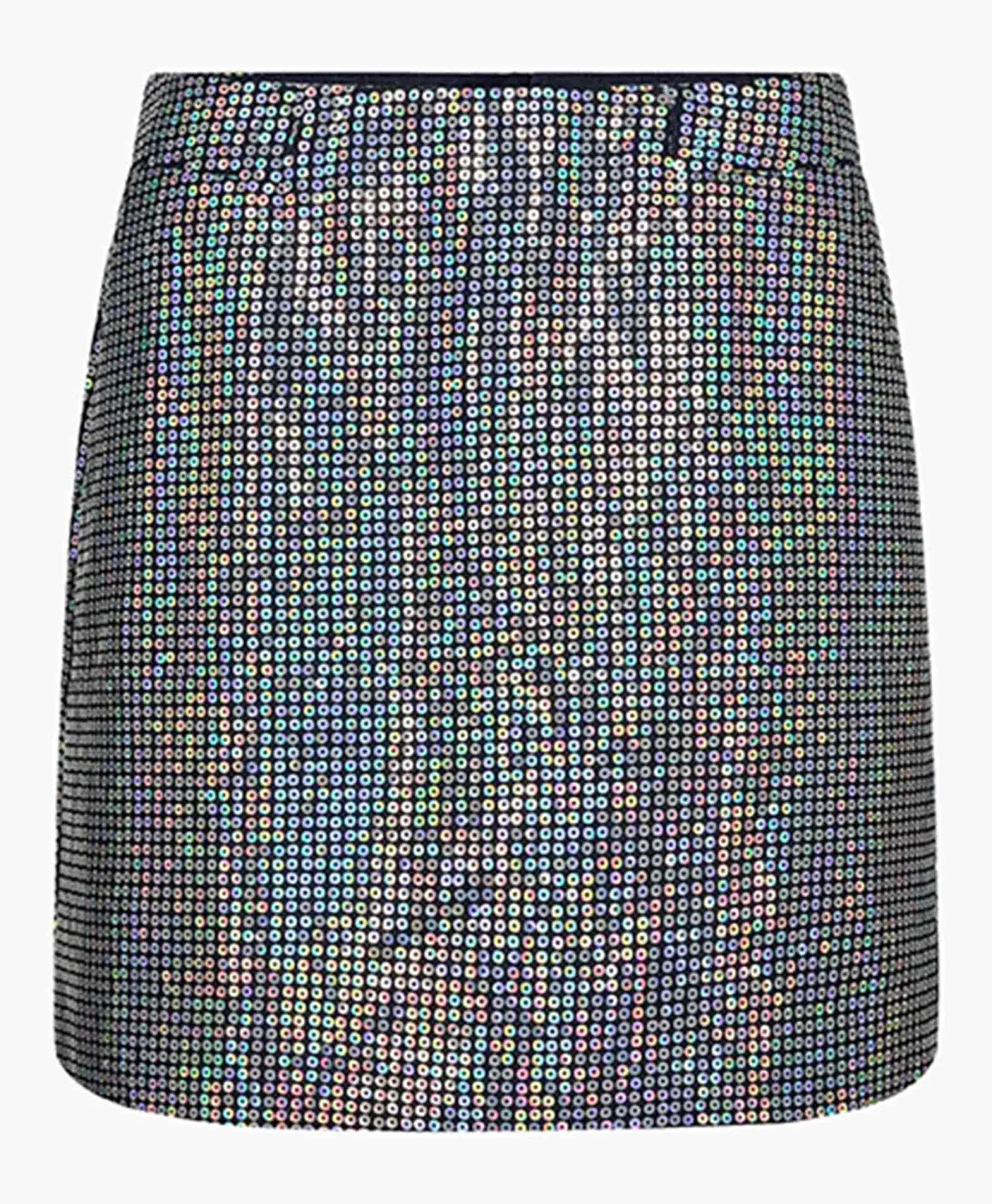 Co'Couture Minirok Sequincc Denim Mini Donker Blauw