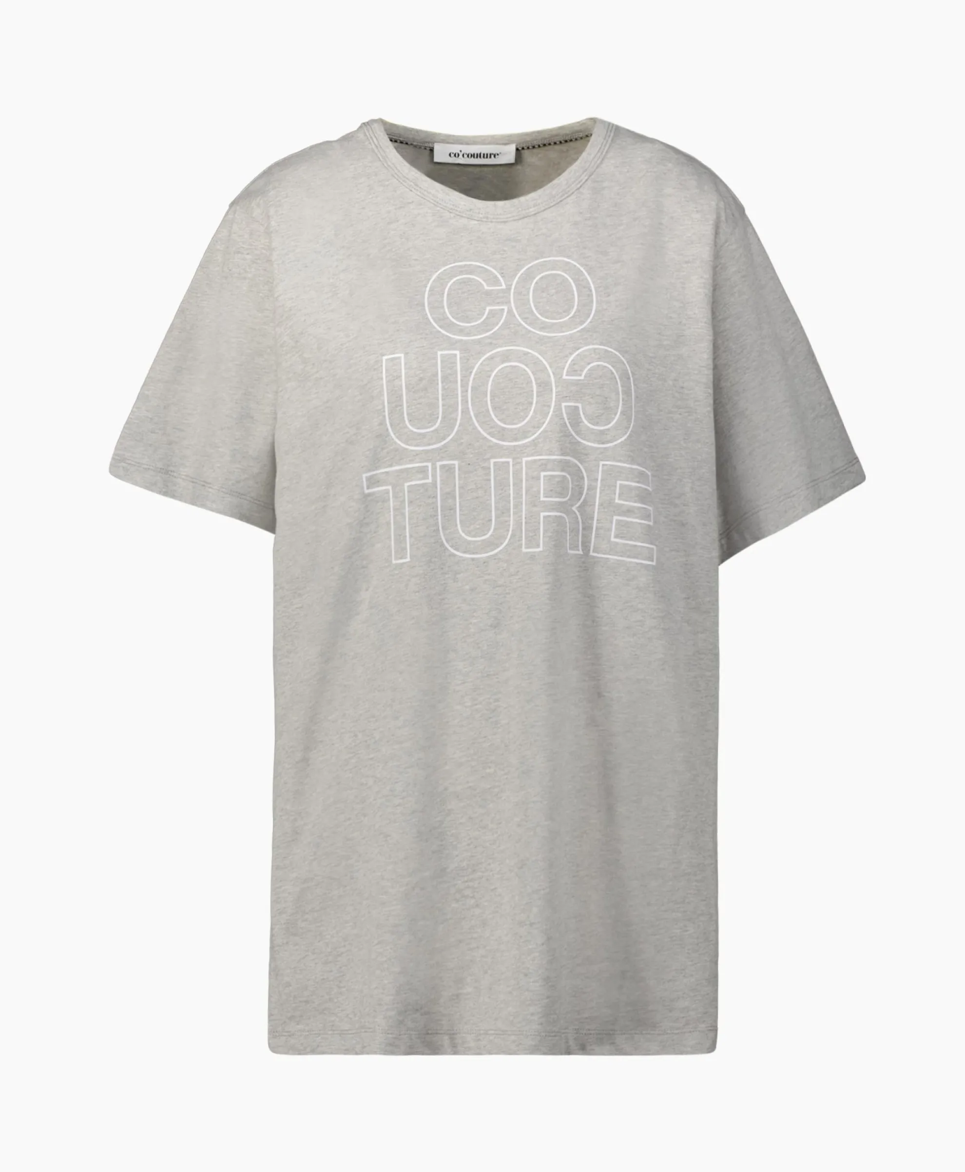 Co'Couture T-Shirt Korte Mouw Outline Oversize Grijs