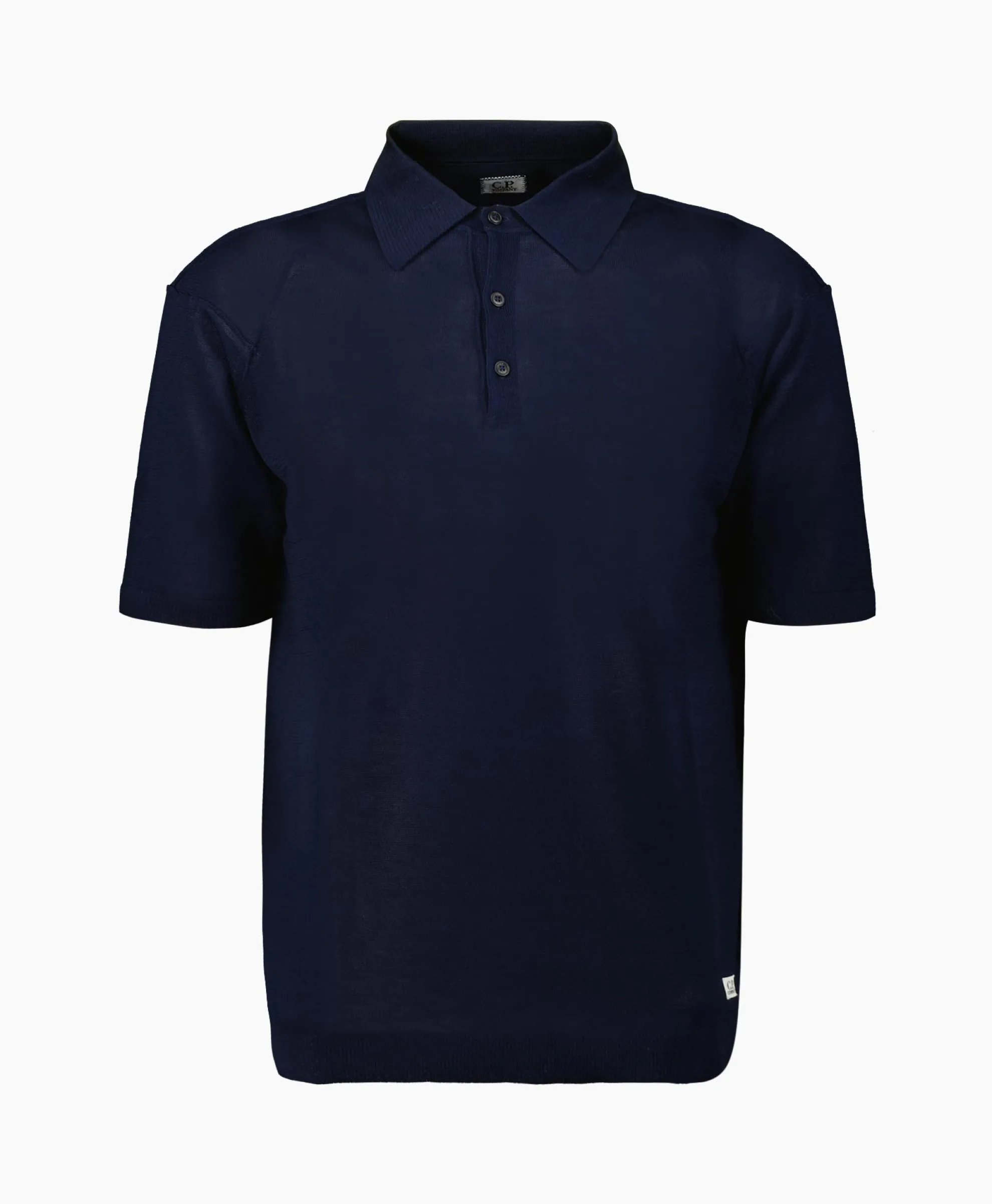 Cp Company Polo Filo Di Scozia Knitted Donker Blauw