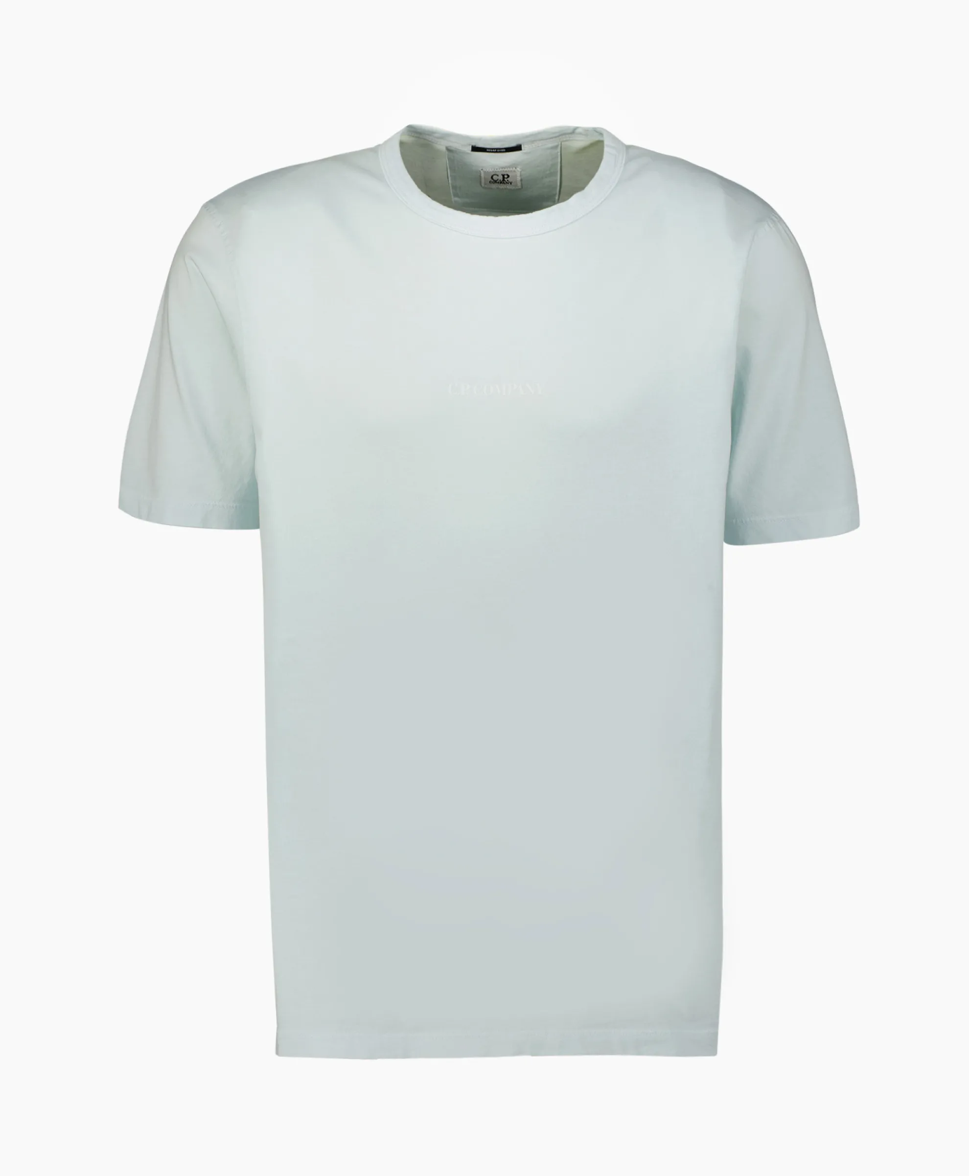 Cp Company T-Shirt Jersey Resist Dyed Logo Licht Blauw