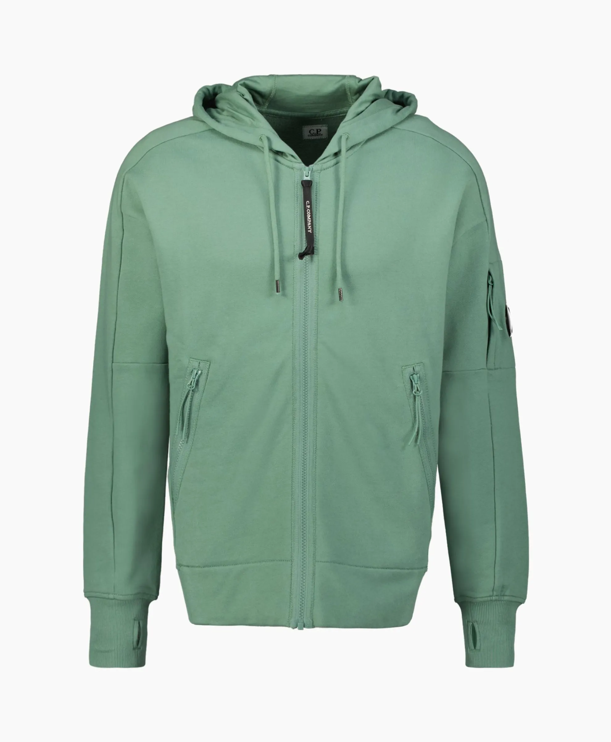 Cp Company Vest Diagonal Raised Fleece Zipped Groen