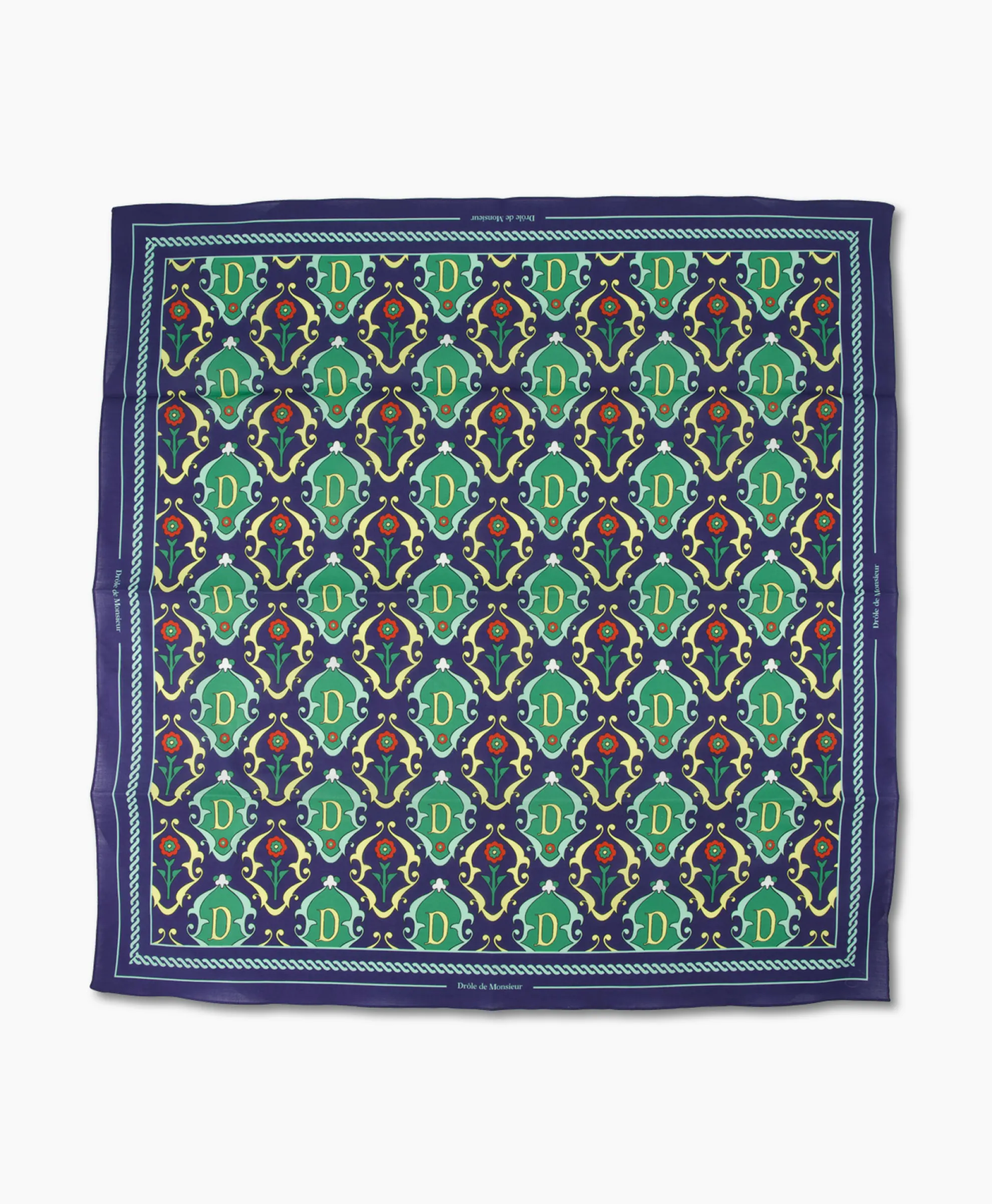 Drole De Monsieur Sjaal La Foulard Ornements Donker Blauw