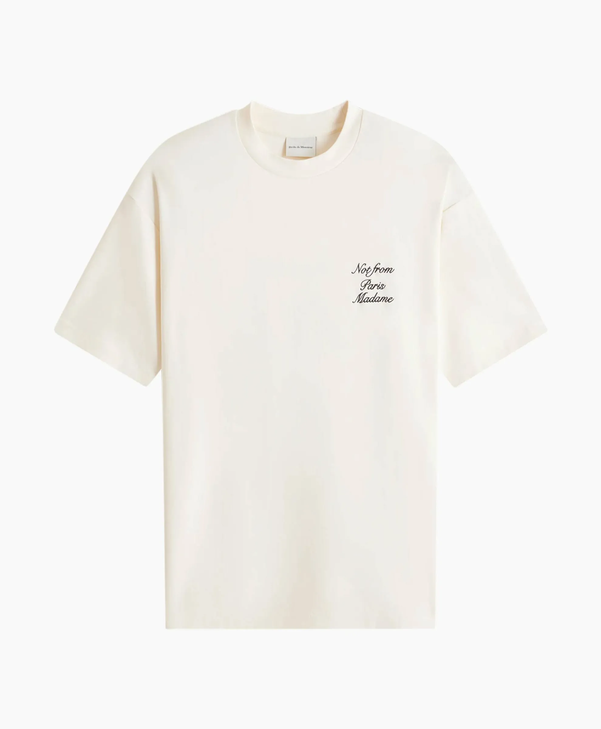Drole De Monsieur Le T-Shirt Sloga Cursive Off White