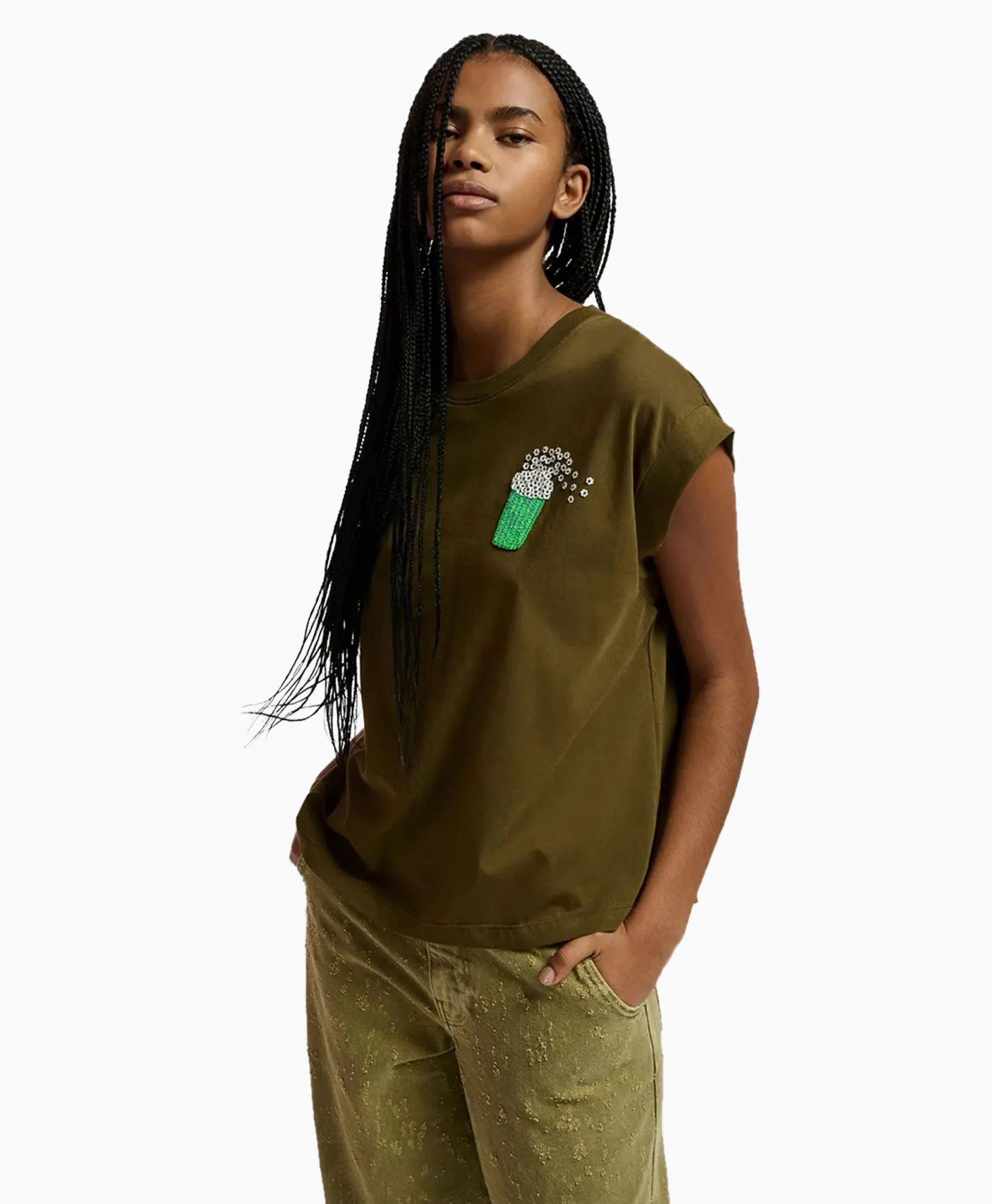 Essentiel Antwerp T-Shirt Korte Mouw Faustina Groen