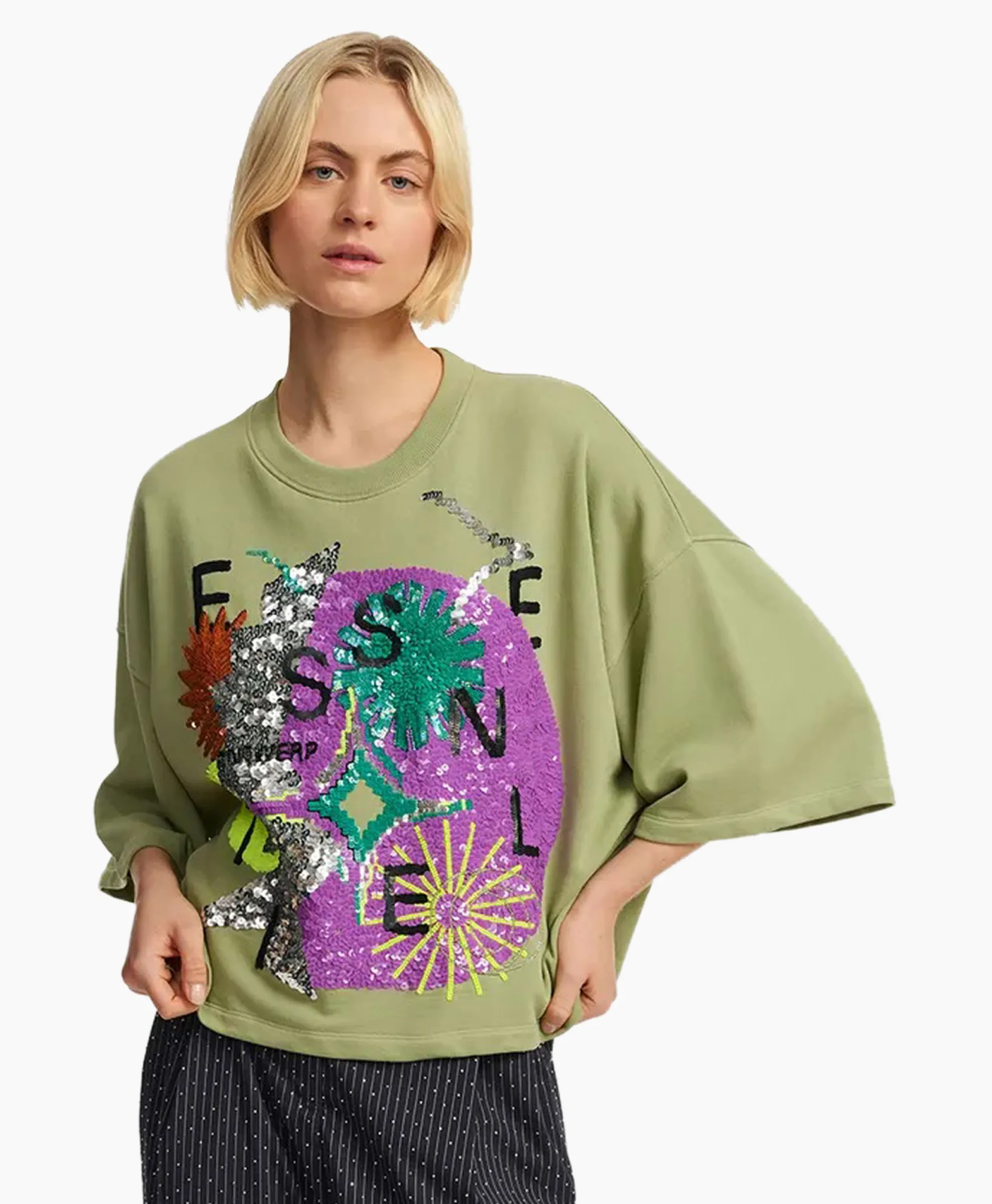 Essentiel Antwerp Pullover Fullerton Licht Groen