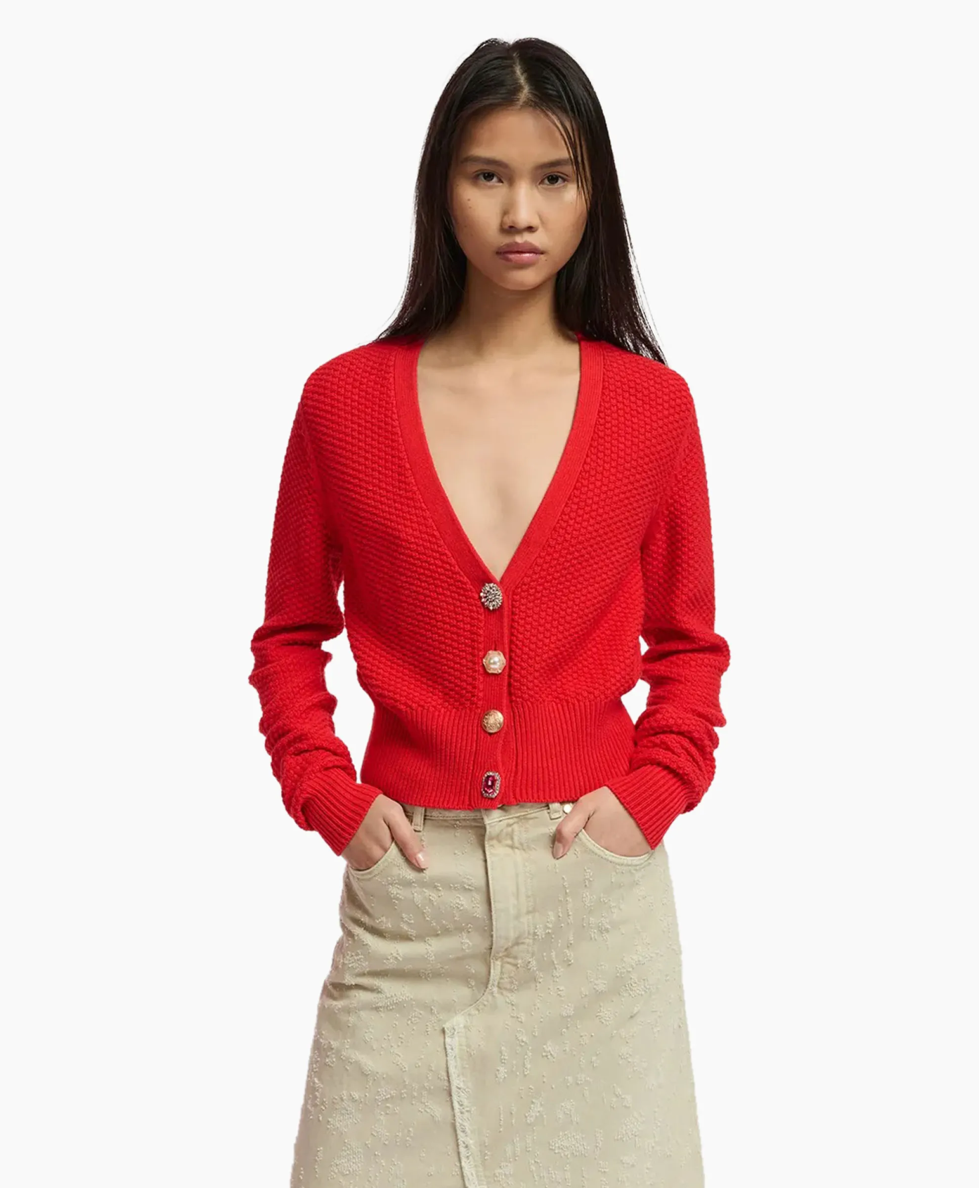 Essentiel Antwerp Vest Farah Midden Rood