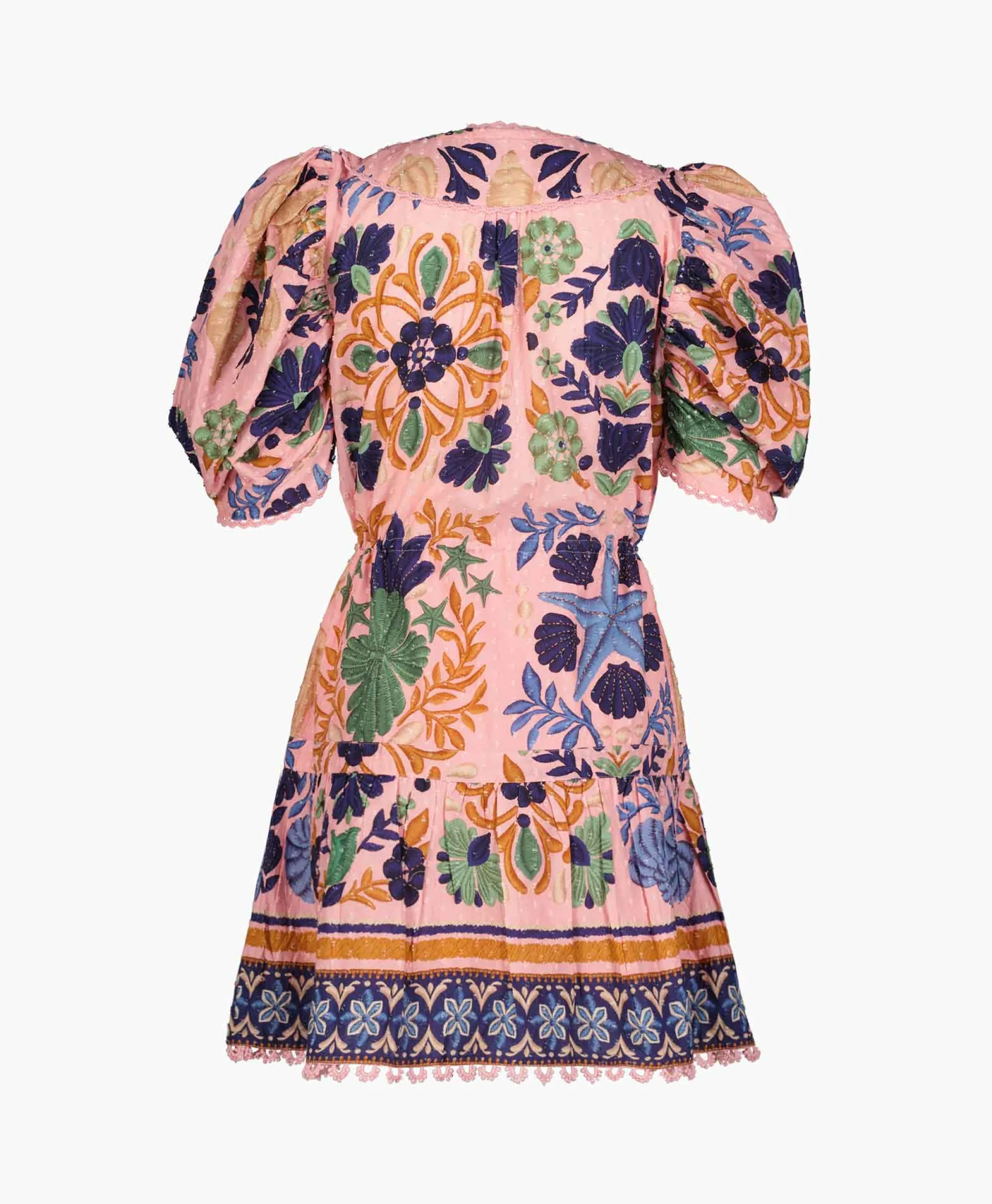 Farm Rio Mini Jurk Seashell Tapestry Pink Rose