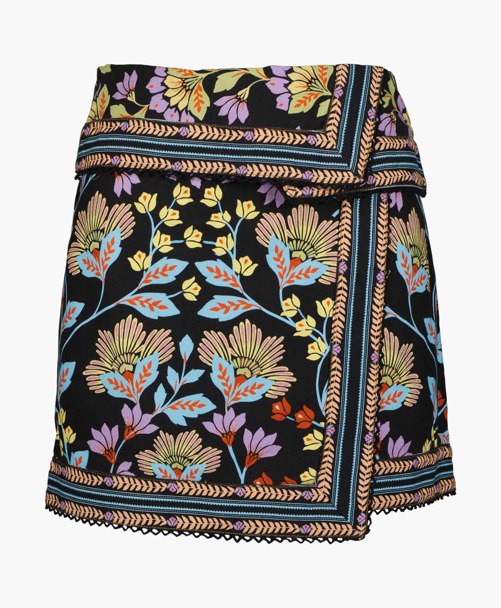 Farm Rio Minirok Flowery Black Zwart