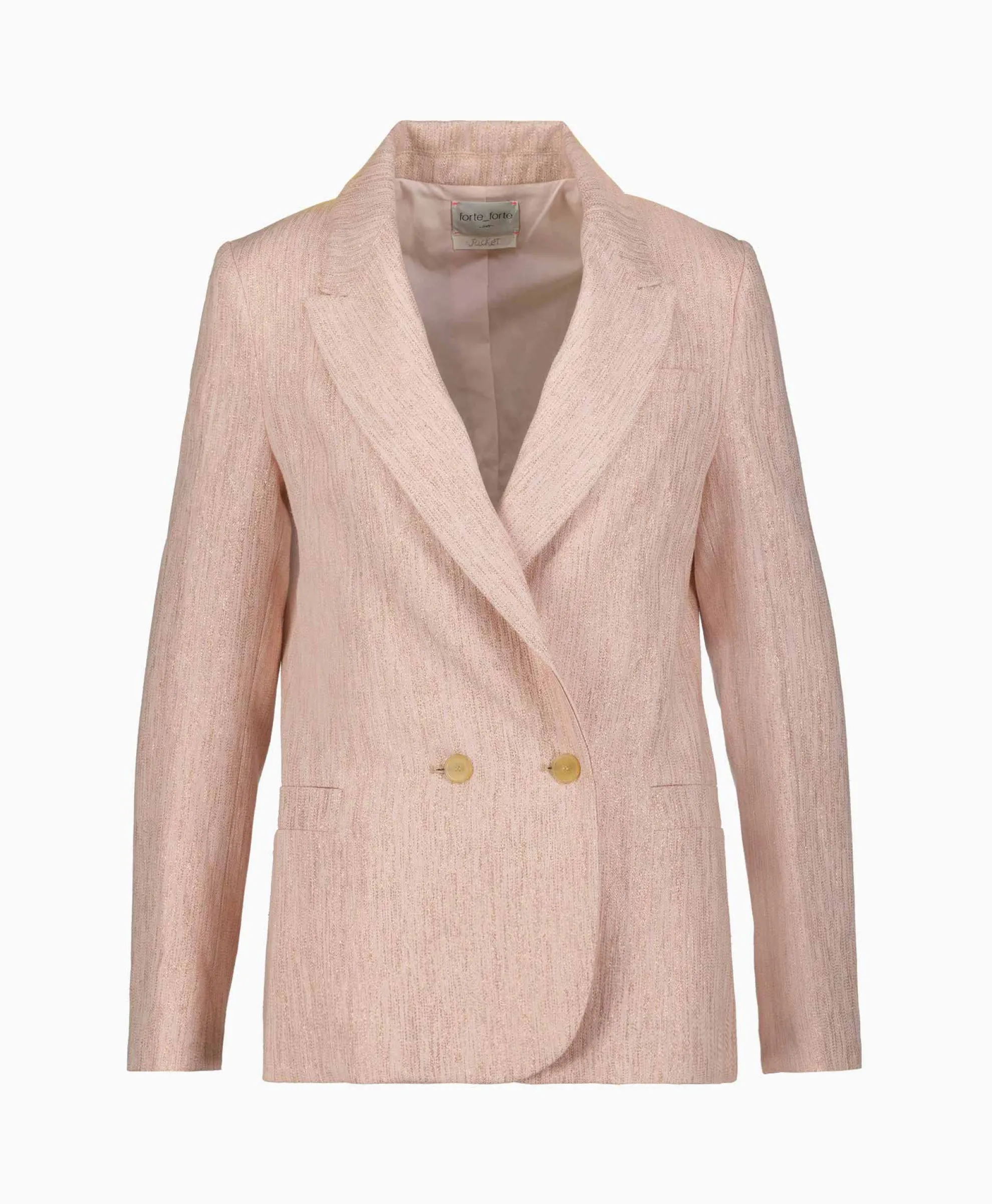 Forte_Forte Blazer Linen Lurex Micro Herringbone Boxy Rose