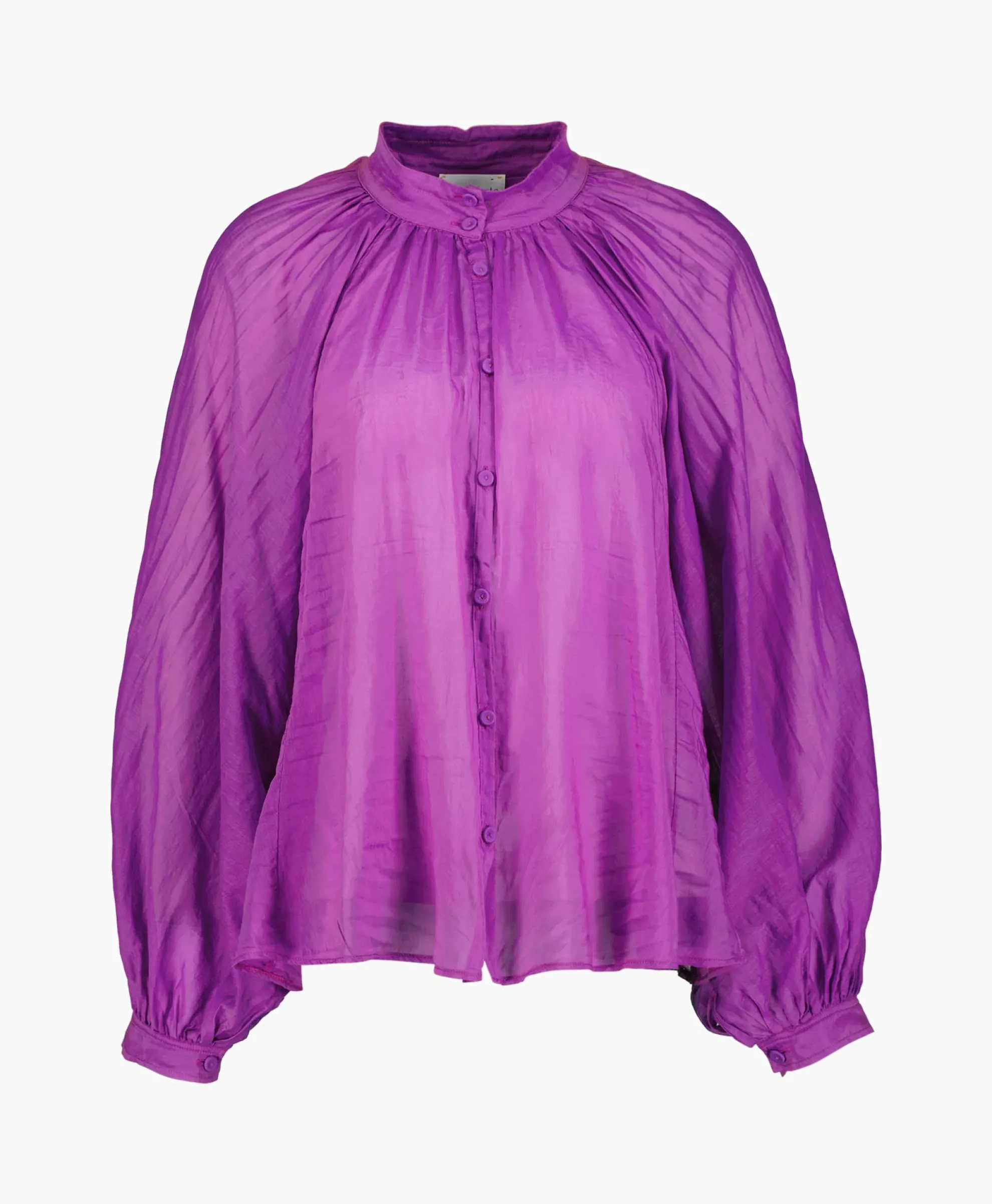 Forte_Forte Blouse Cotton Silk Voile Bohemian Paars