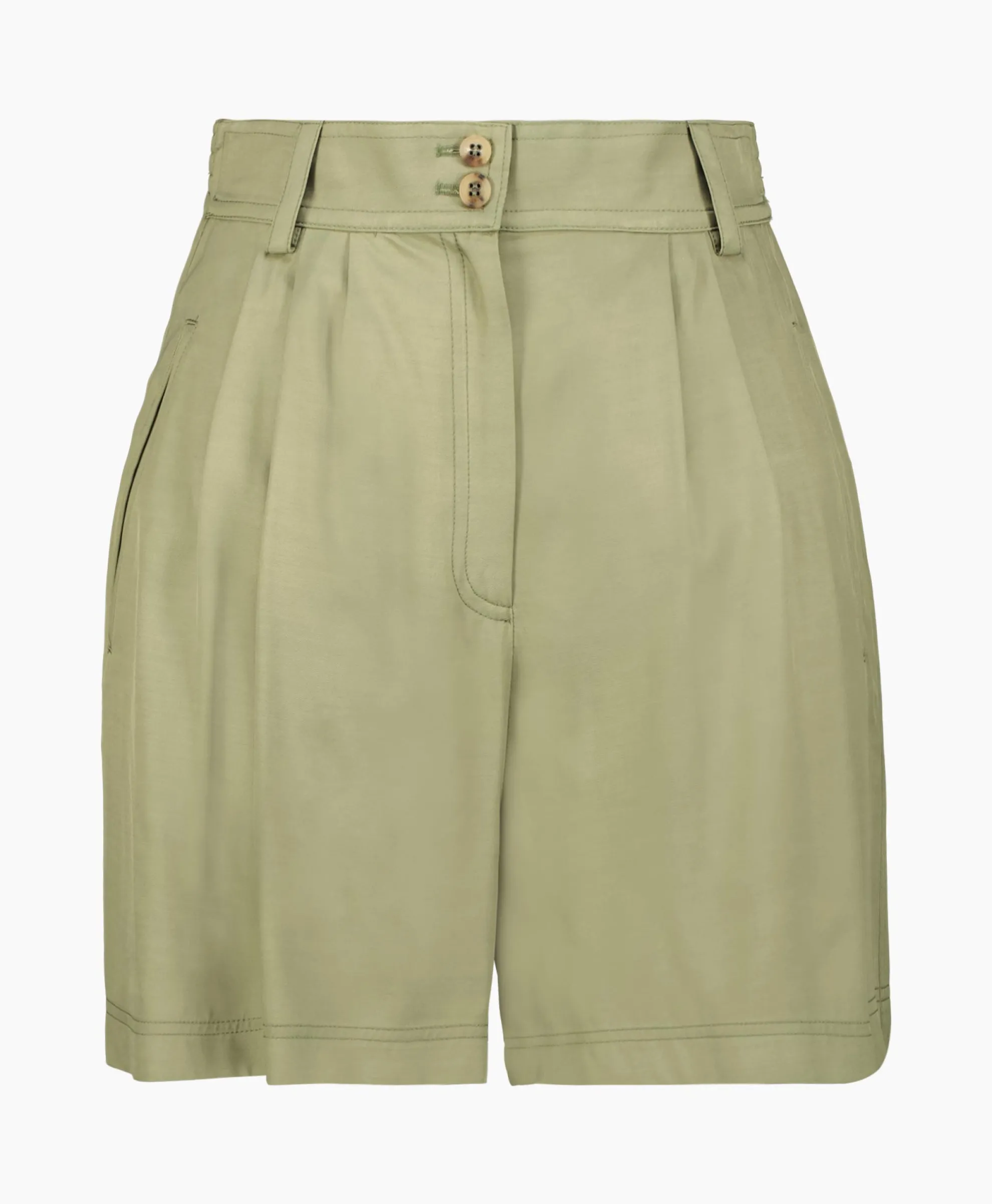 Golden Goose Korte Broek Journey W's Pleated Leilah Fluid Visco Khaki