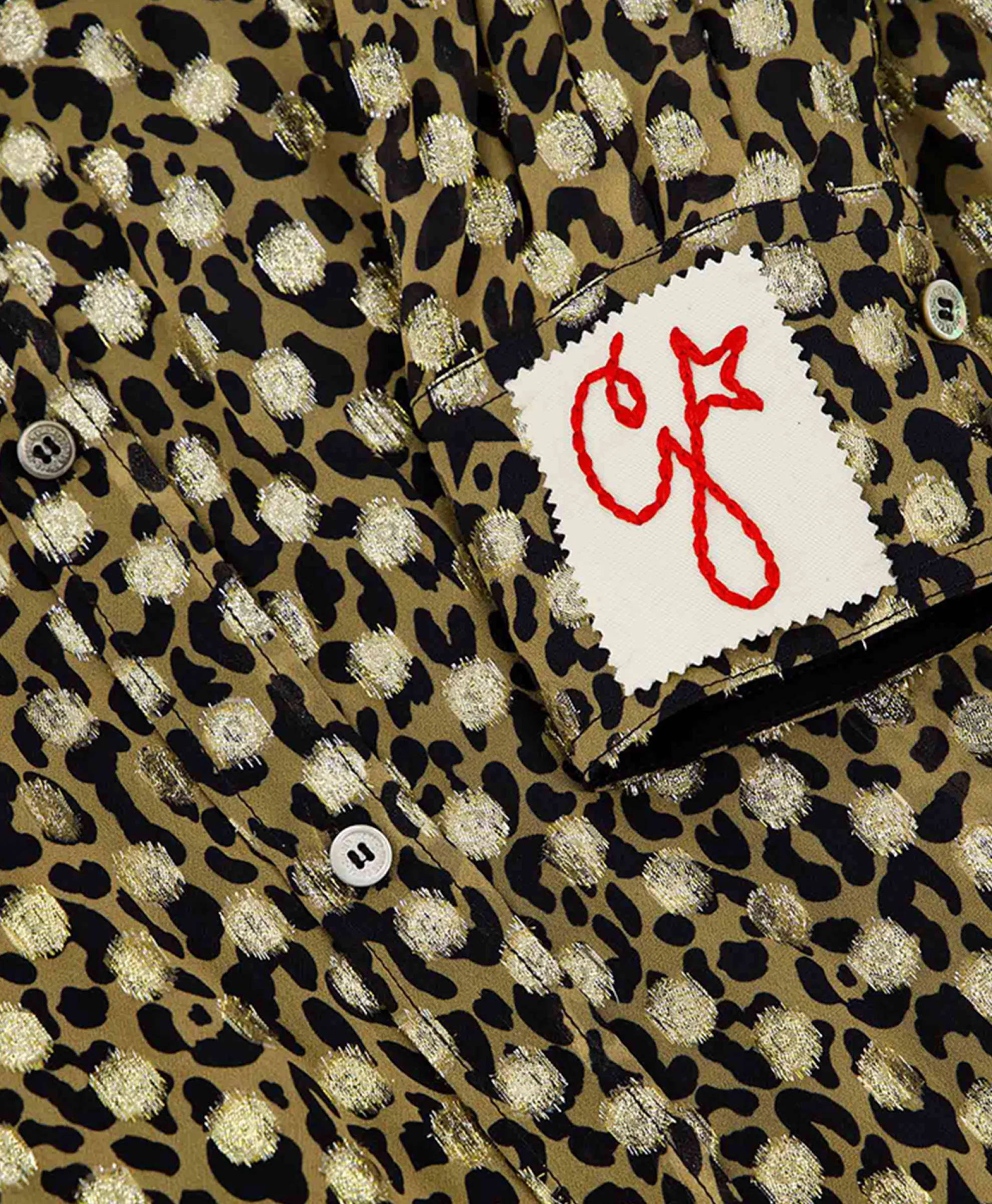 Golden Goose Midi Jurk Golden W's Chemisier Leopard Print Fil C Beige