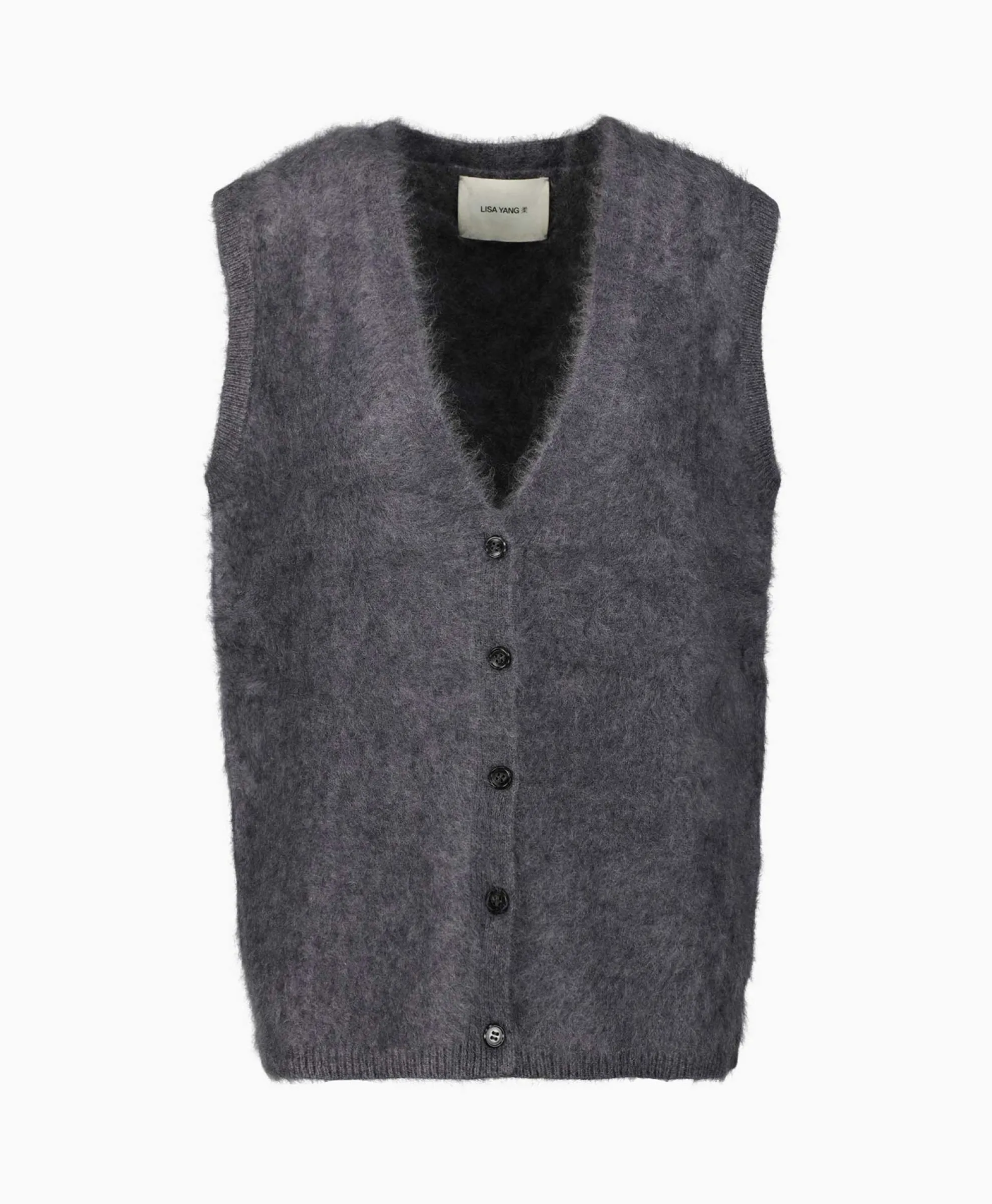 Lisa Yang Pullover Astrid Donkergrijs