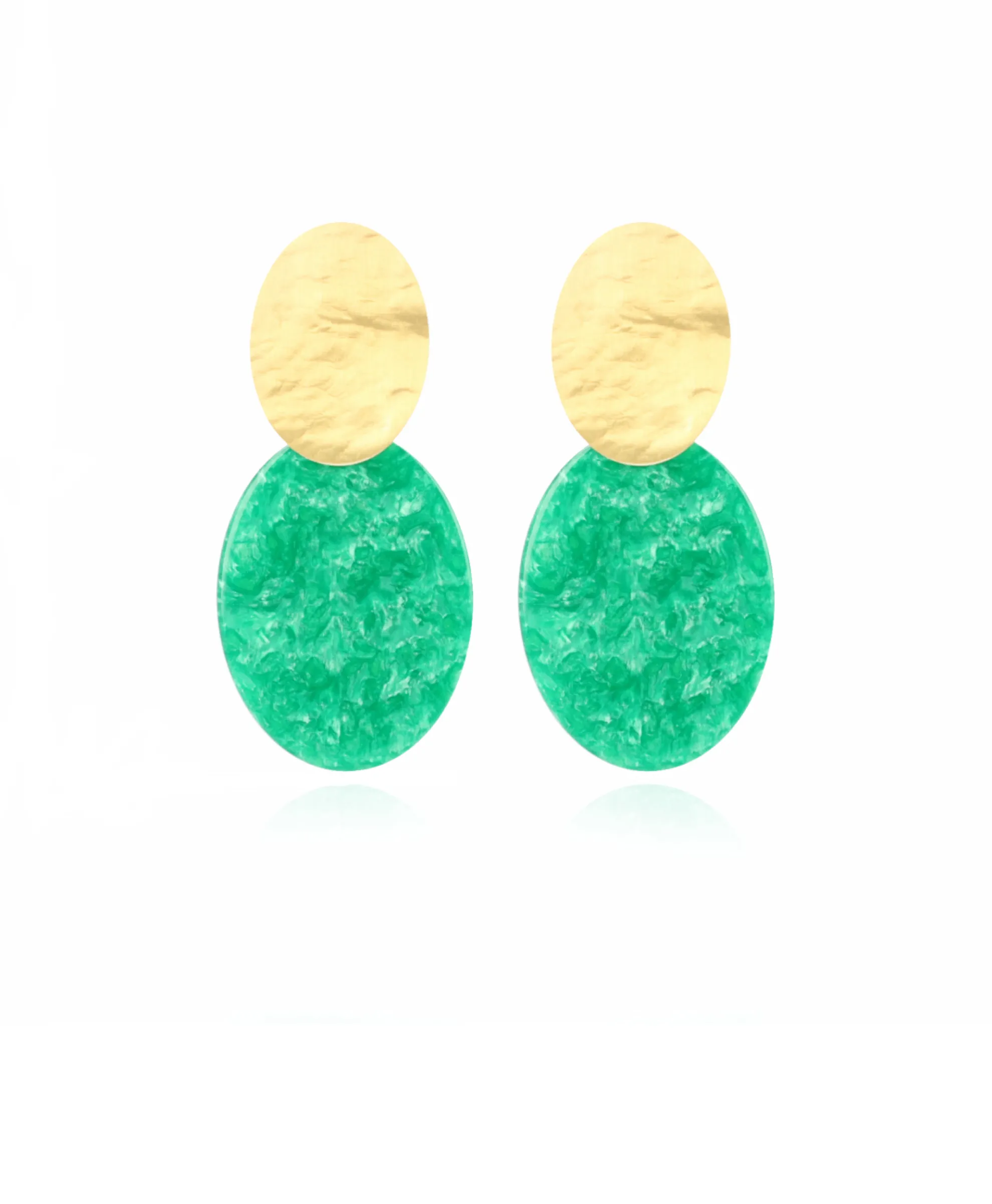 Lott. Gioielli Oorbellen Closed Oval S Midden Groen