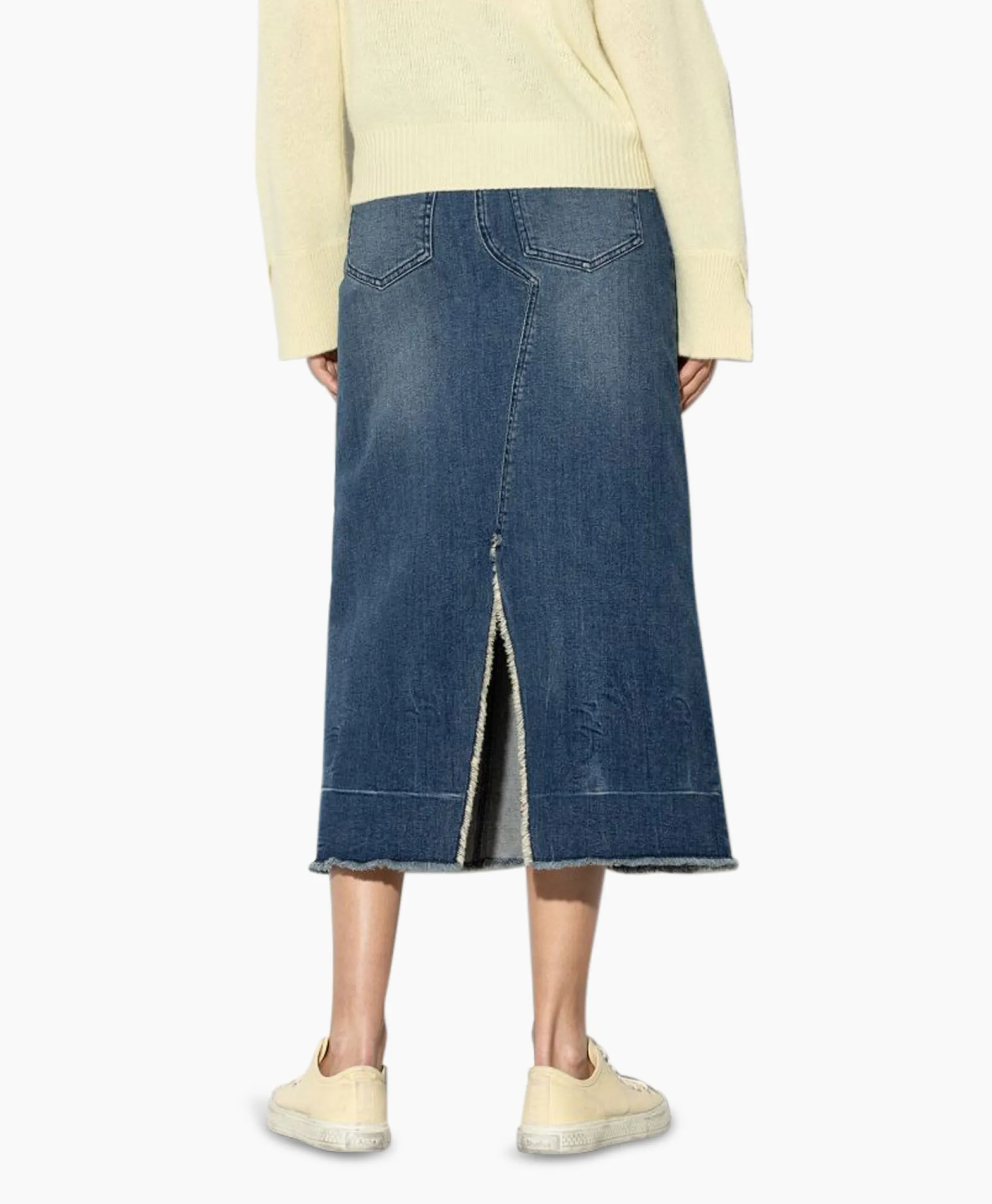 Luisa Cerano Midi Rok 598227/3388-0 Donker Blauw