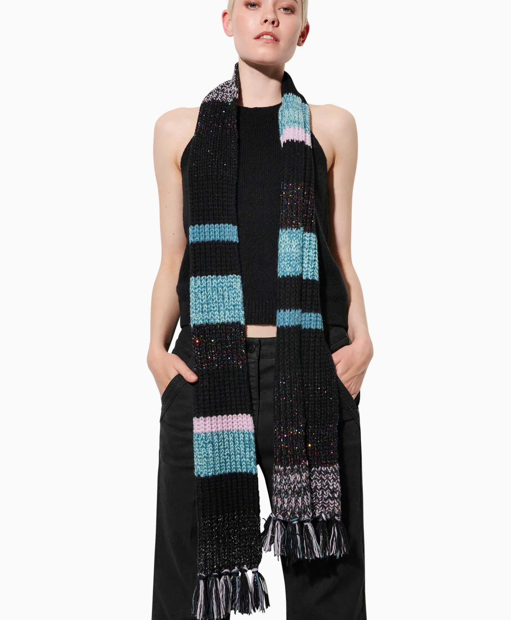 Luisa Cerano Sjaal 898736/5333-0 Zwart