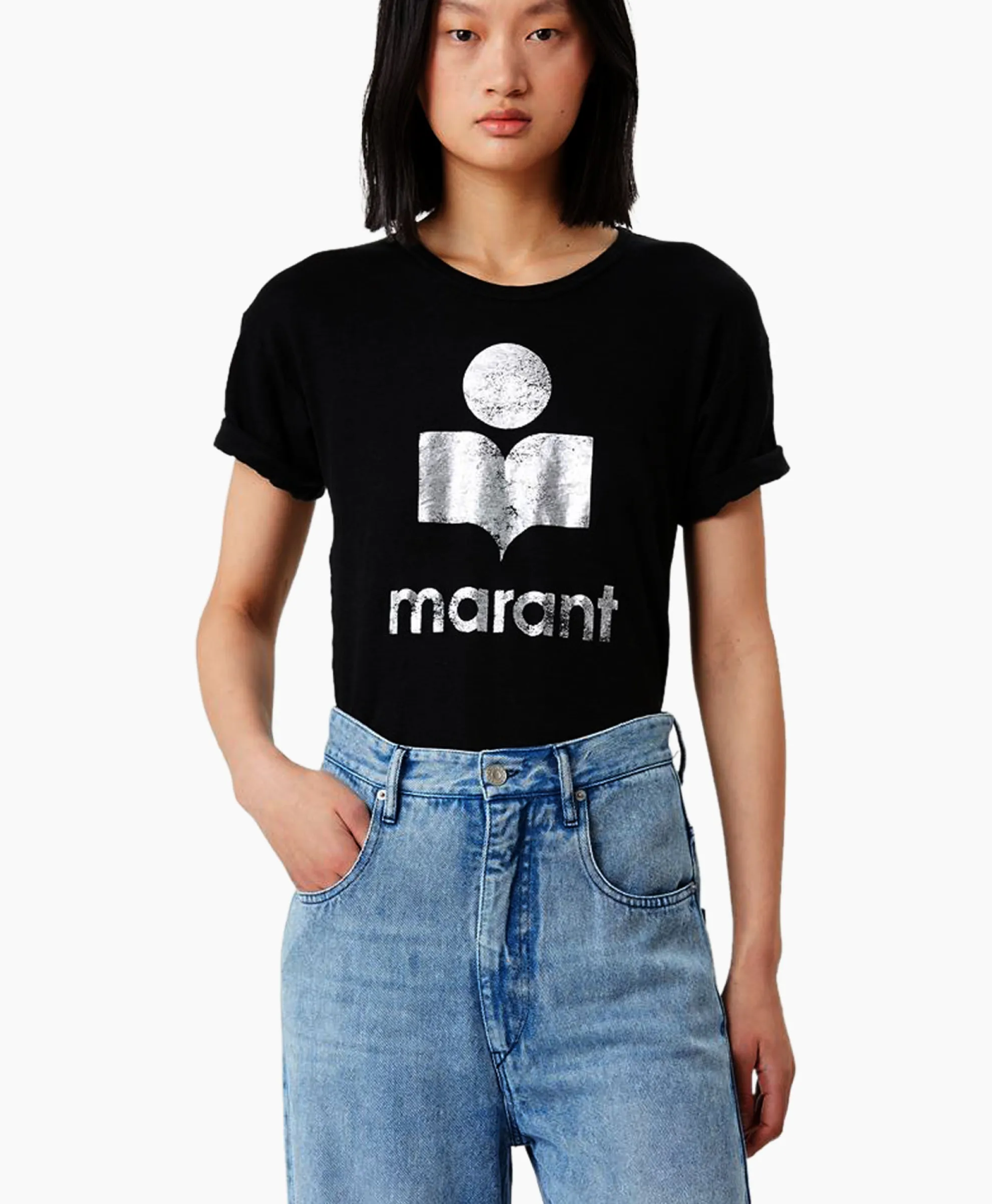 Marant Etoile T-Shirt Korte Mouw Koldi-Gc Zwart