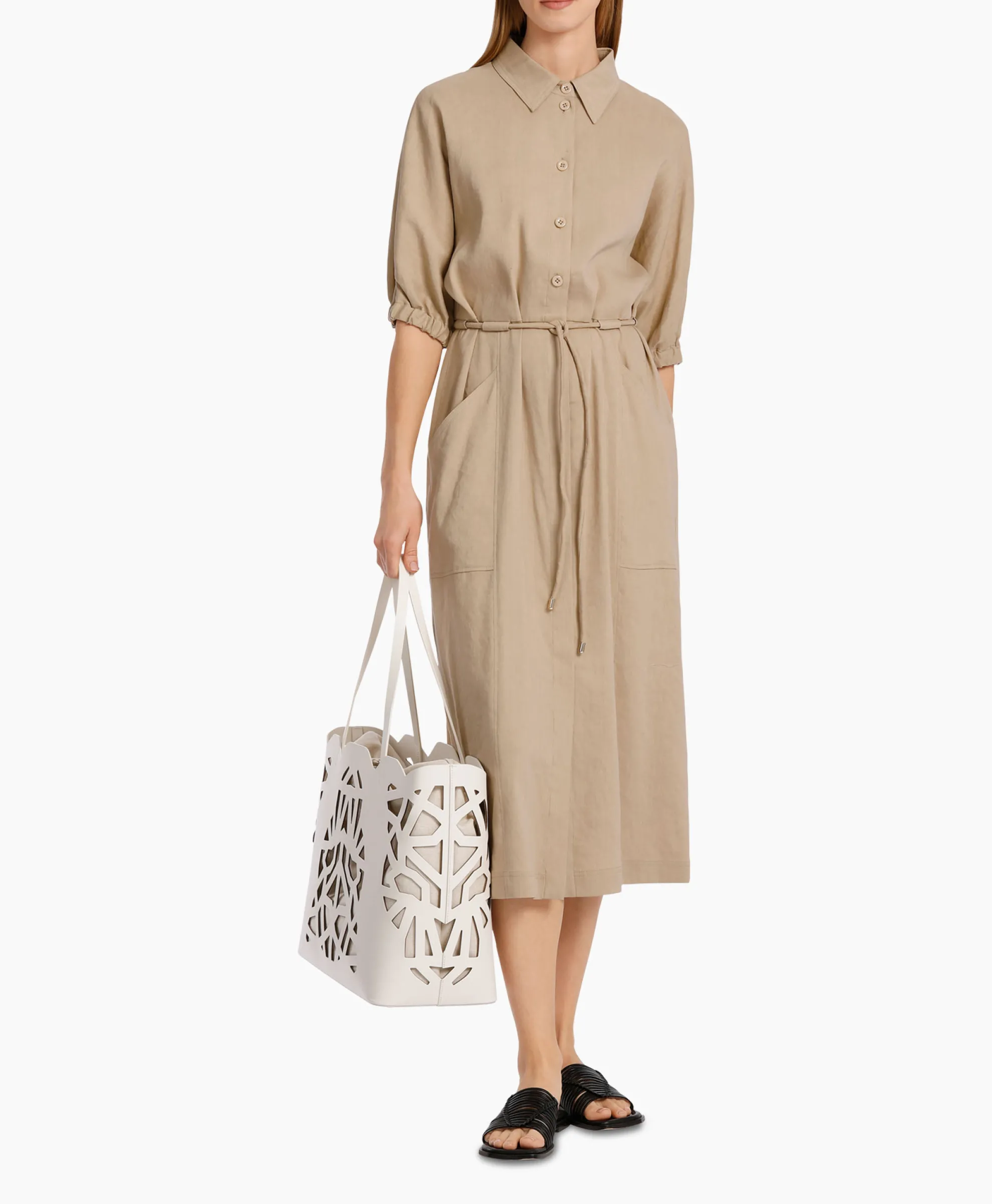 Marccain Collectie Jurk Wc 21.48 W47 Beige