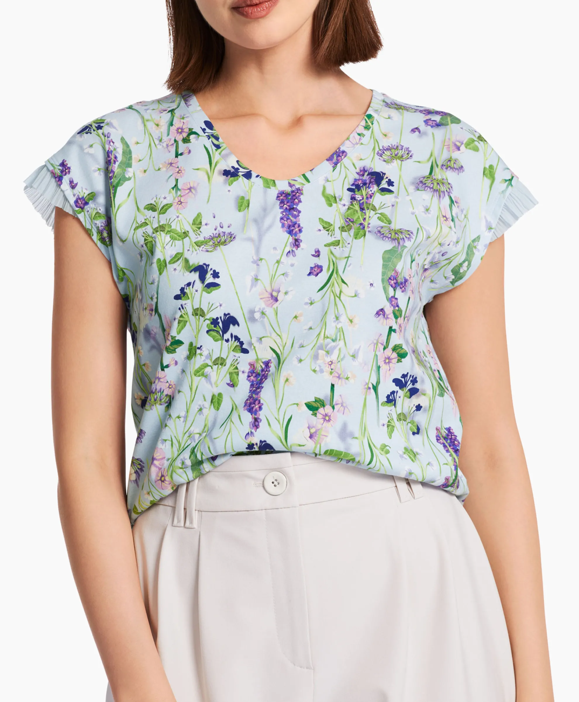 Marccain Collectie T-Shirt Wc 48.23 J19 Licht Blauw