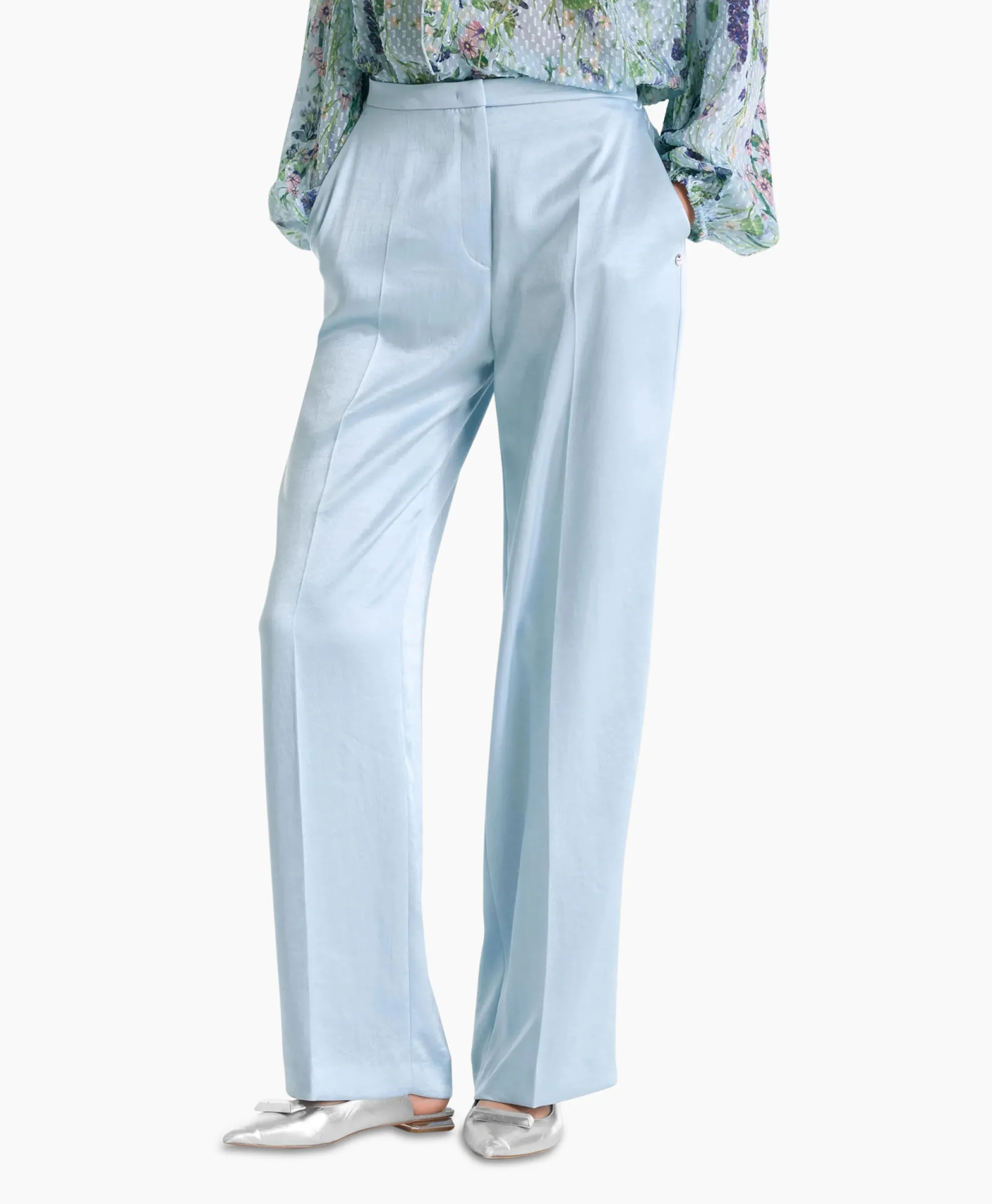 Marccain Collectie Broek Wc 81.63 W46 Licht Blauw
