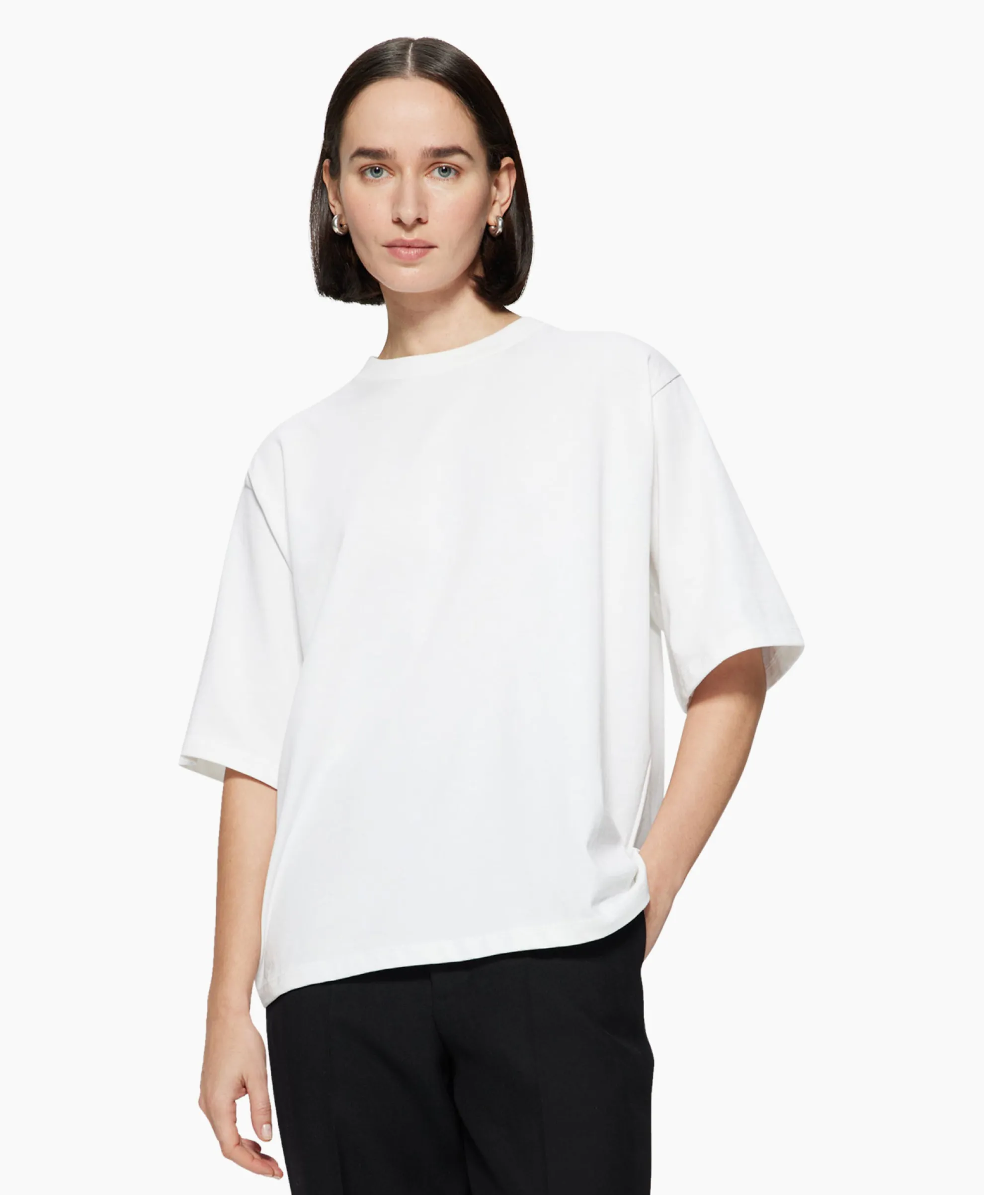 Rohe T-Shirt Korte Mouw Classic Wit