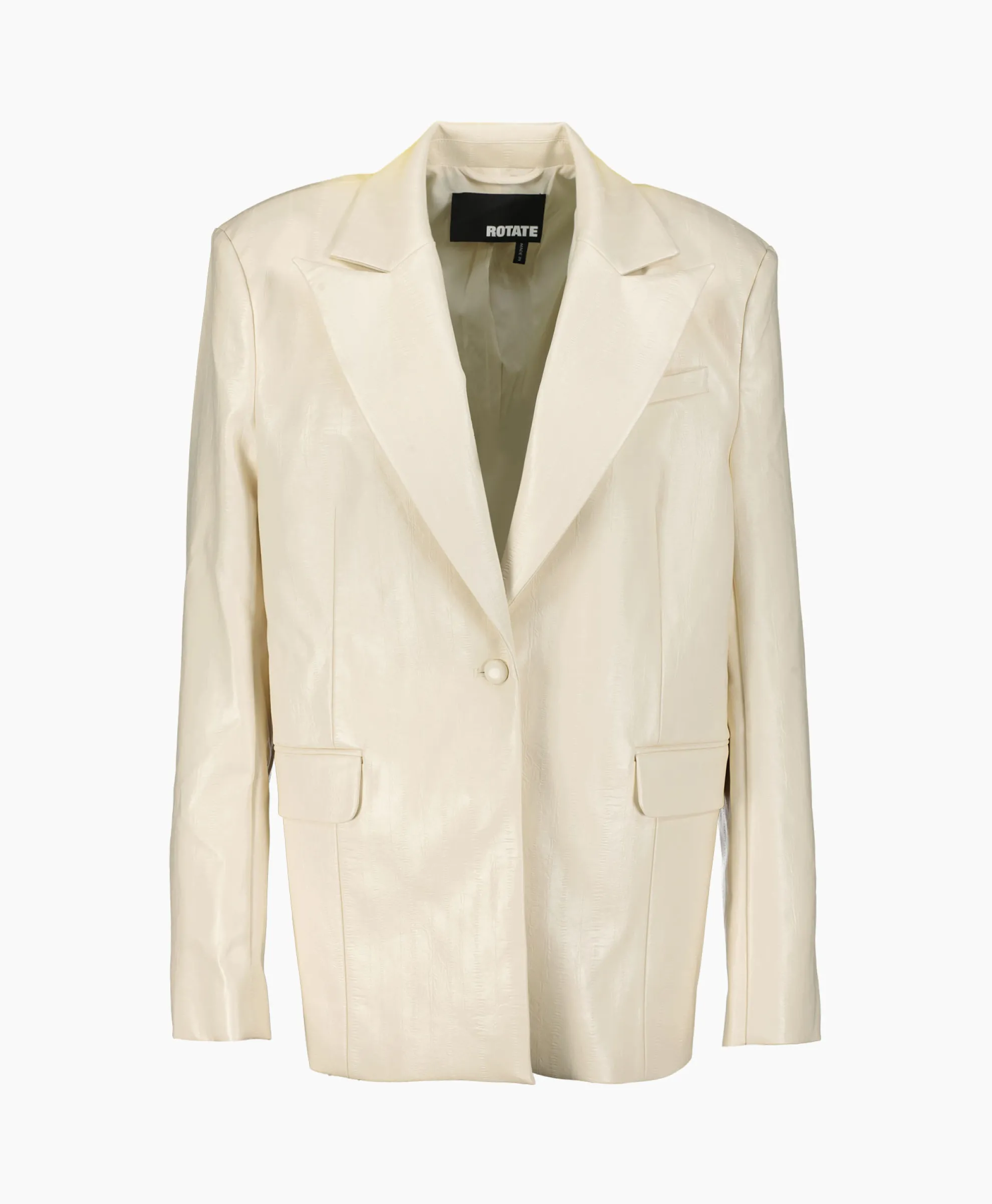 Rotate Blazer Textured Oversized Wit