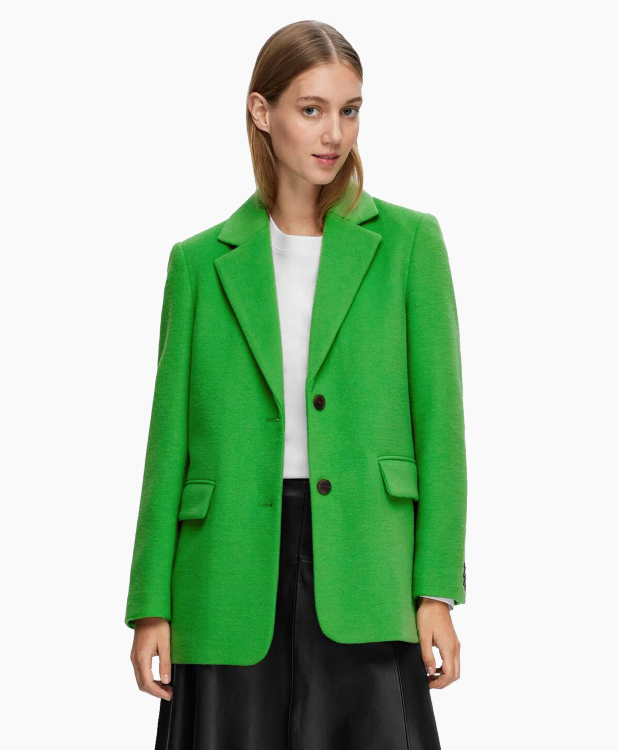 Selected Femme Blazer Sasja Wool B Groen