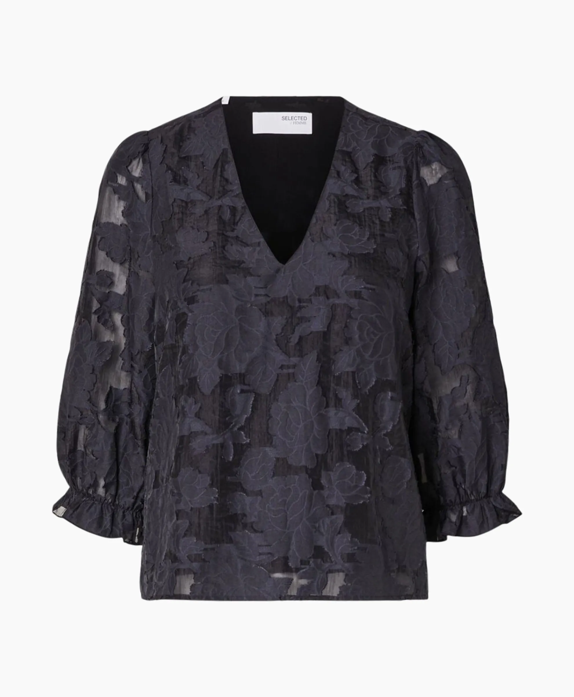 Selected Femme Top Cathi-Sadie 3/4 Ff Donker Blauw