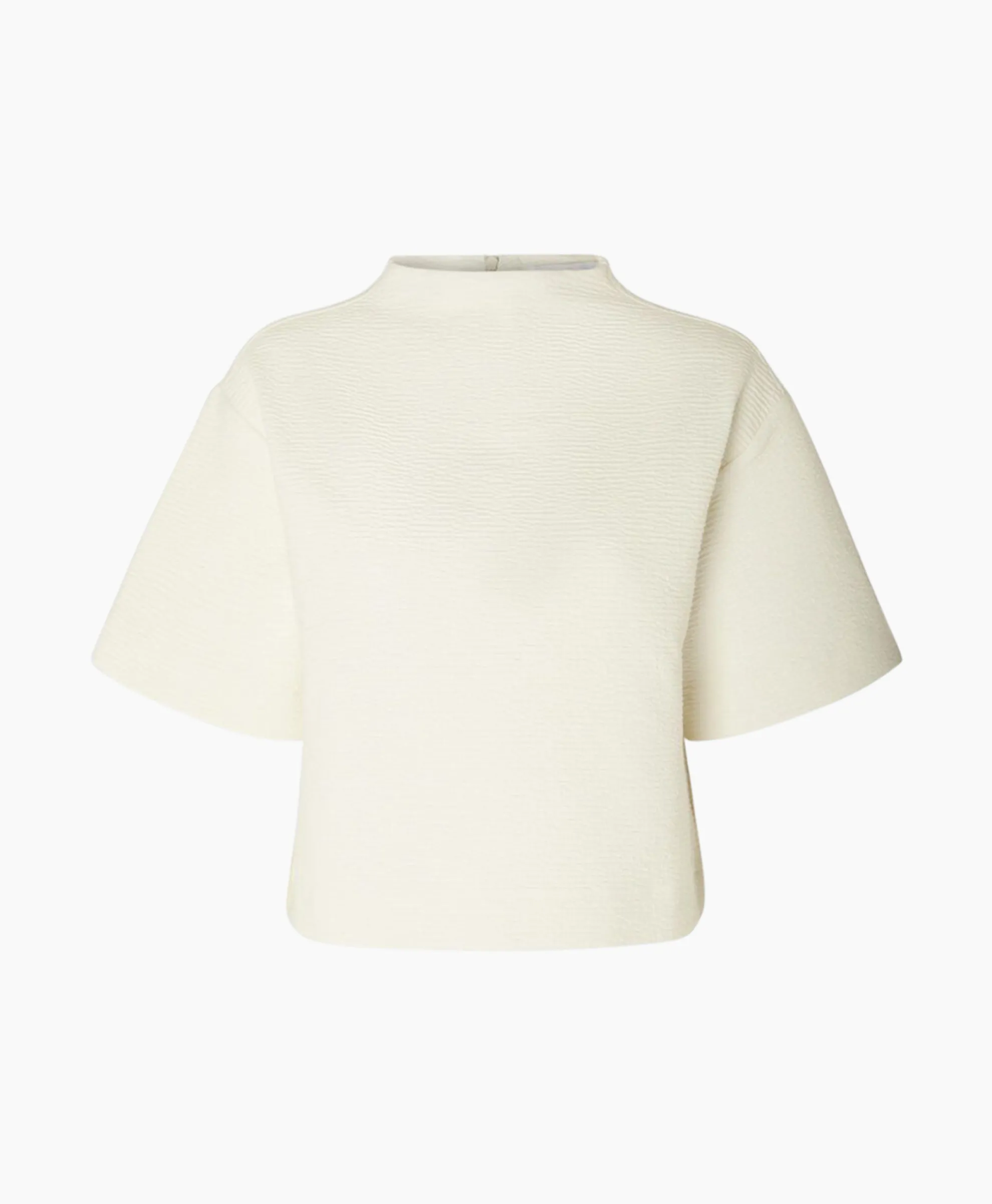 Selected Femme T-Shirt Korte Mouw Frankie 2/4 T-Neck Wit