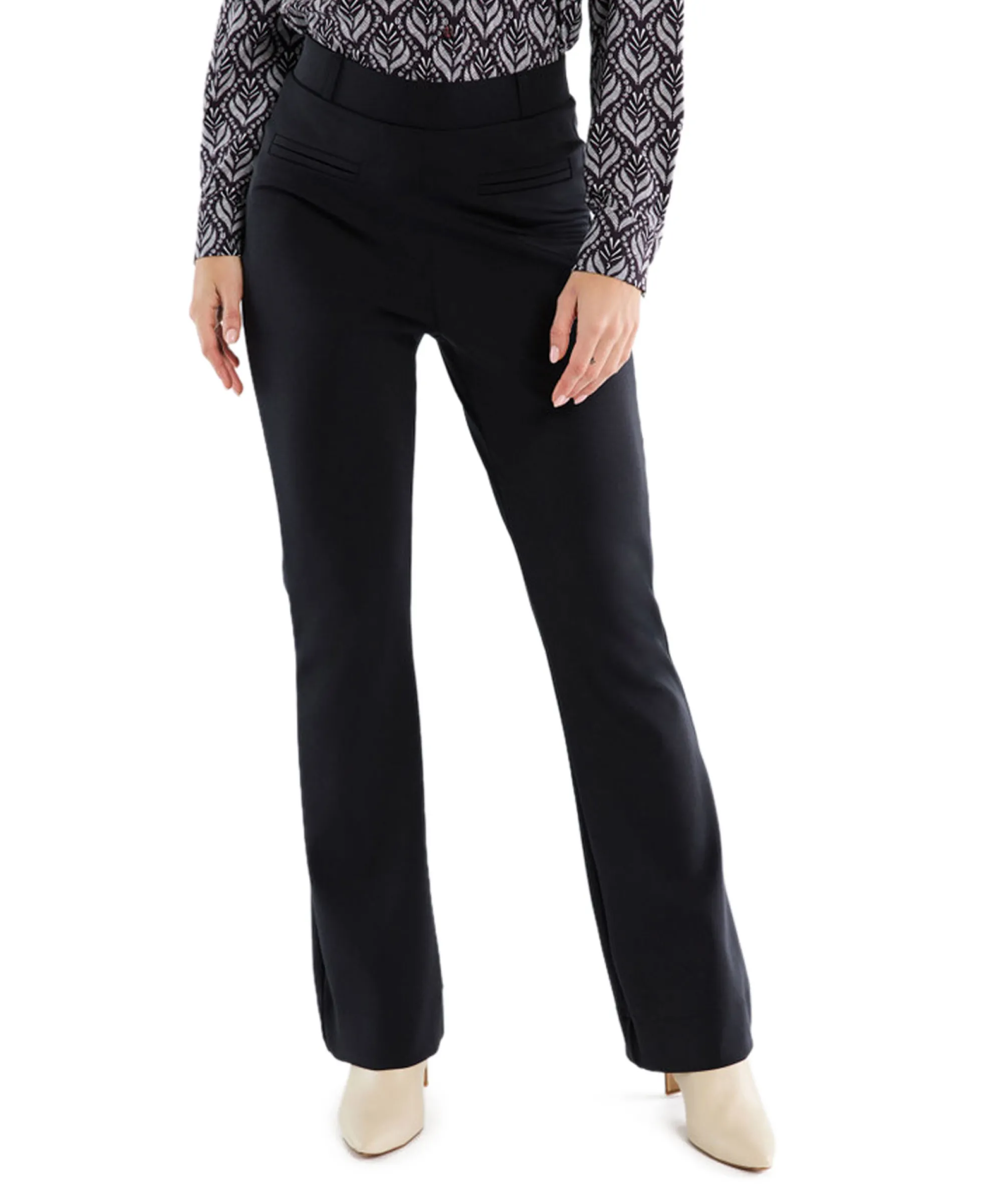 Studio Anneloes Broek Lio Shiny Bnd Flair Trousers Zwart