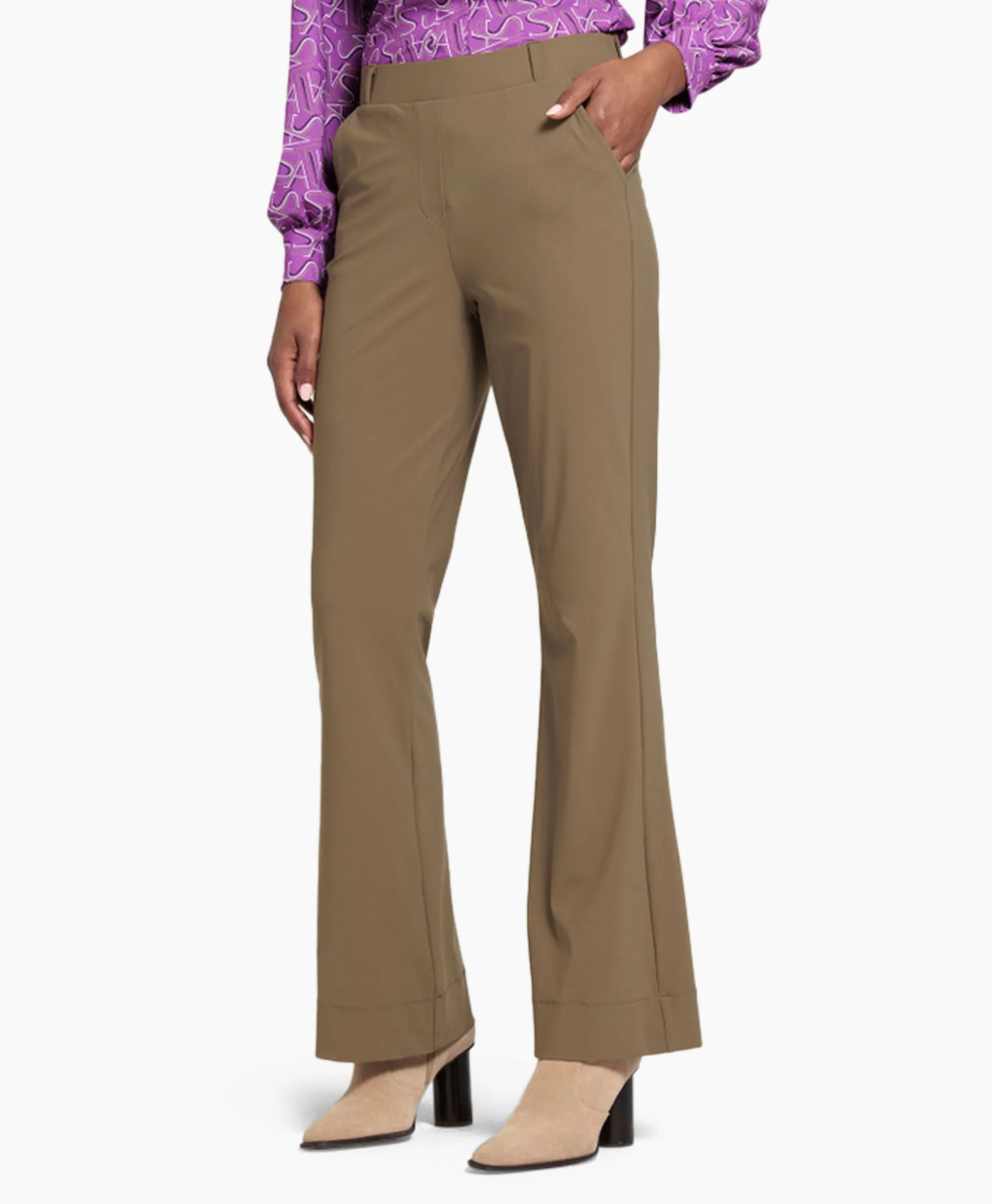 Studio Anneloes Broek Flair Bonded Trousers Bruin Dessin