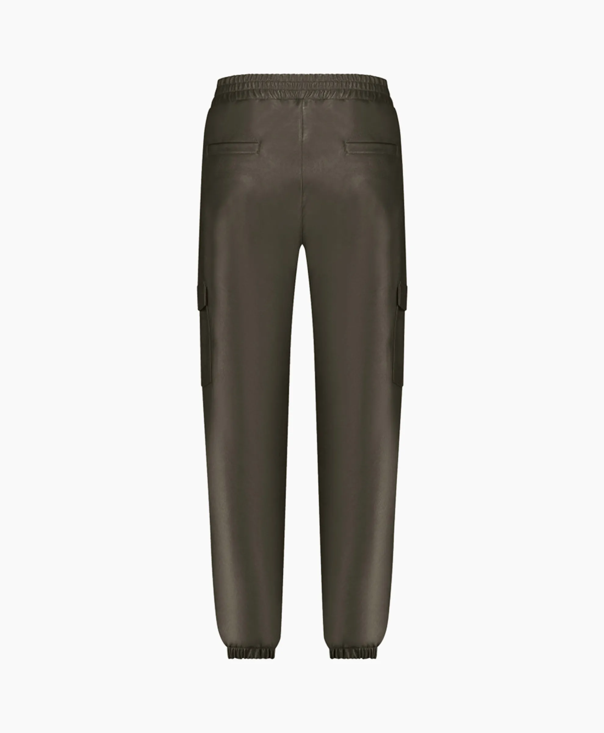 Studio Anneloes Broek Evi Leather Cargo Trousers Bruin Dessin