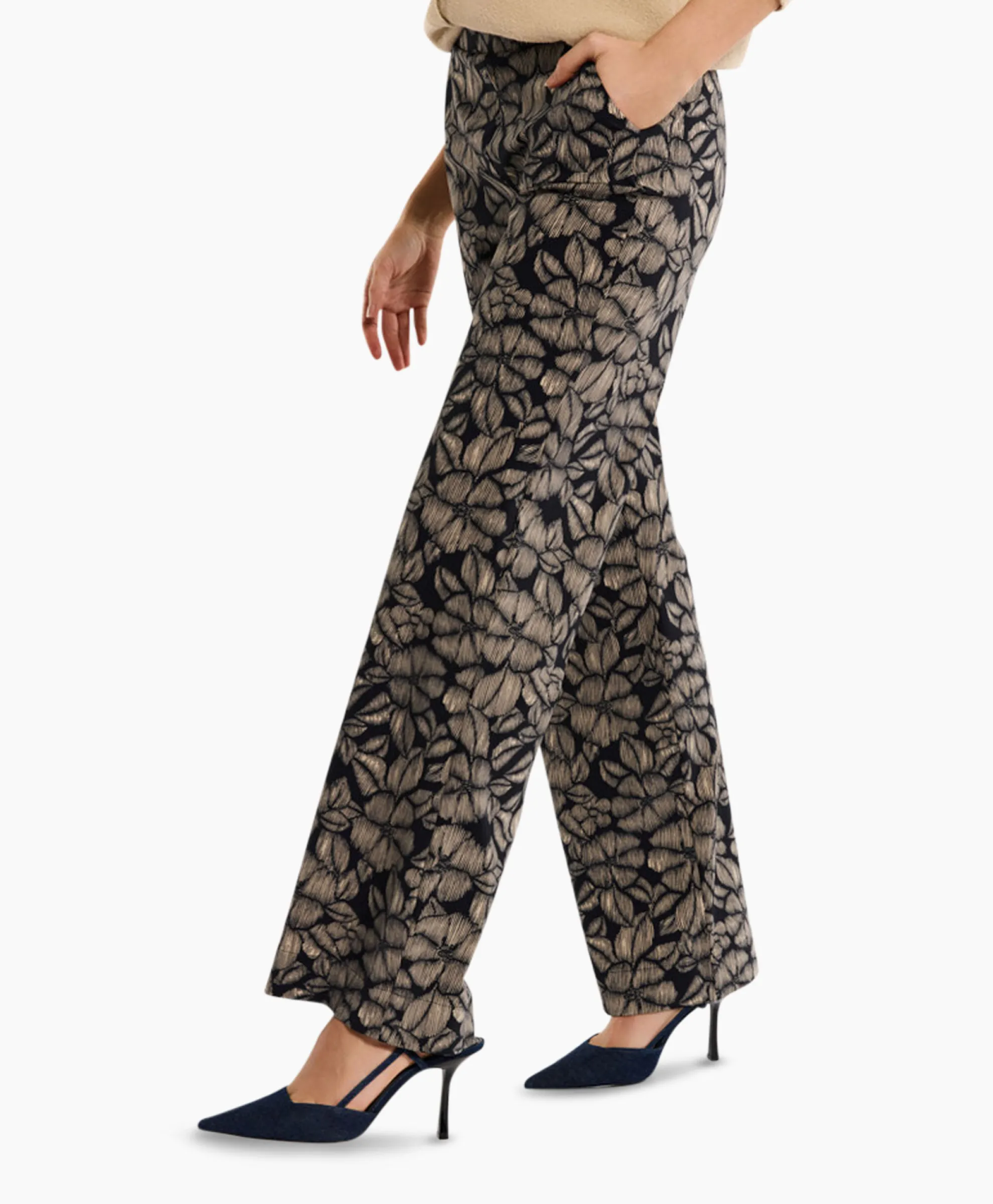 Studio Anneloes Broek Marilon Flower Trousers Zand