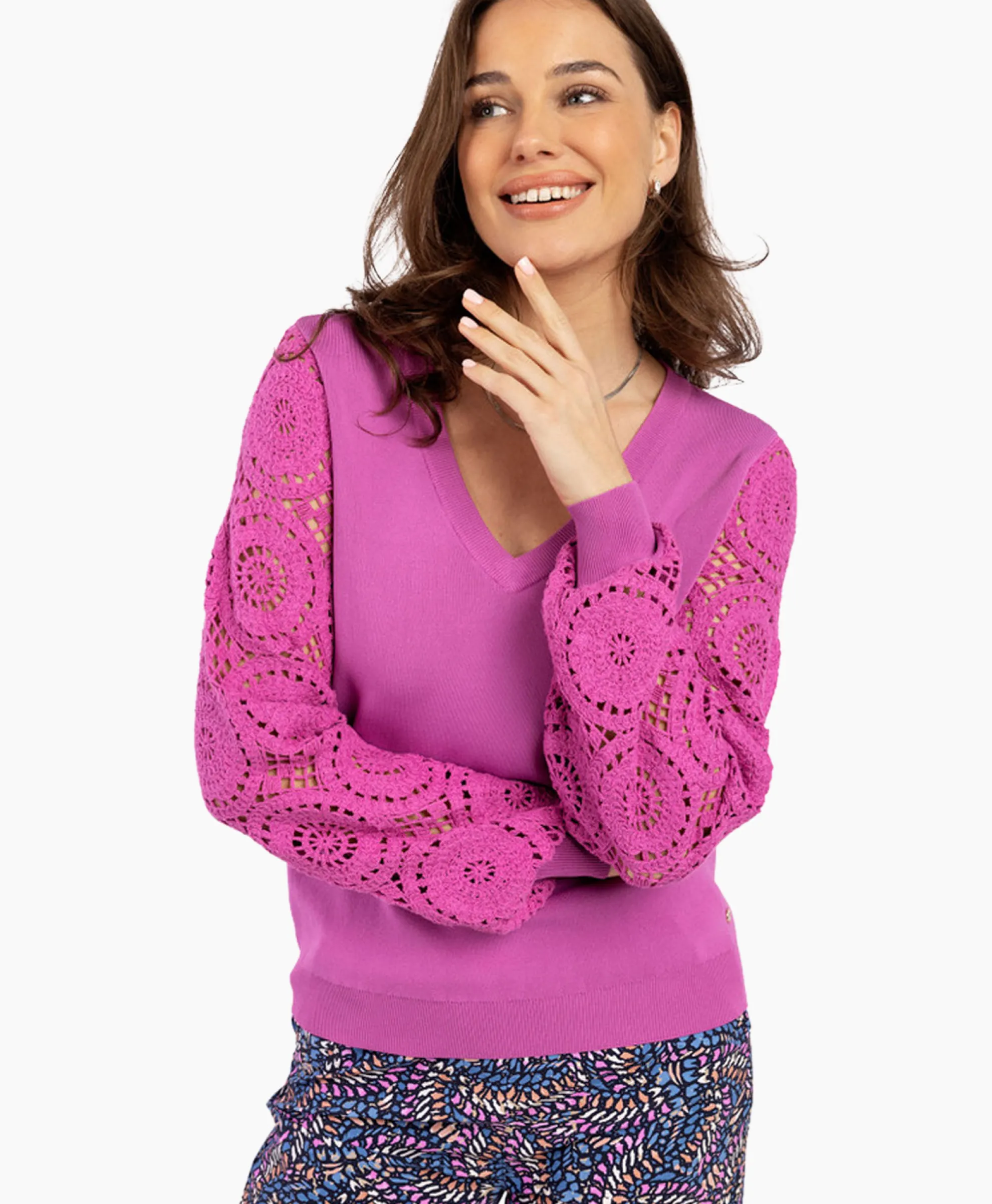 Studio Anneloes Pullover Dinah Crochet Roze