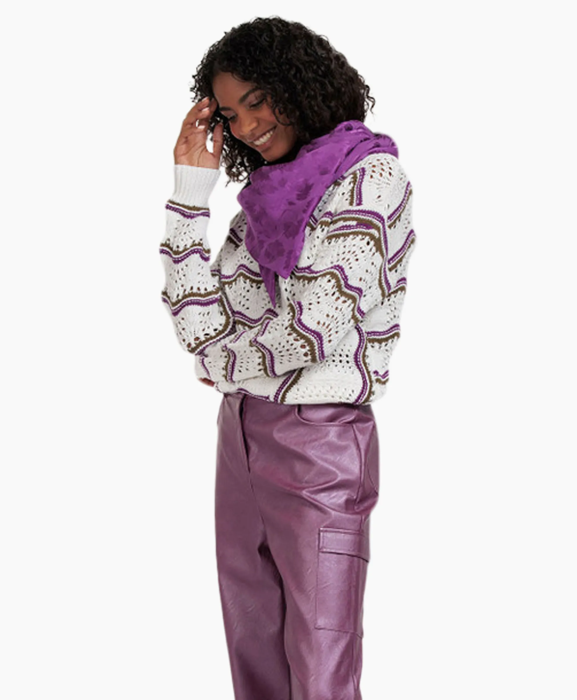 Studio Anneloes Pullover Leana Ajour Ecru