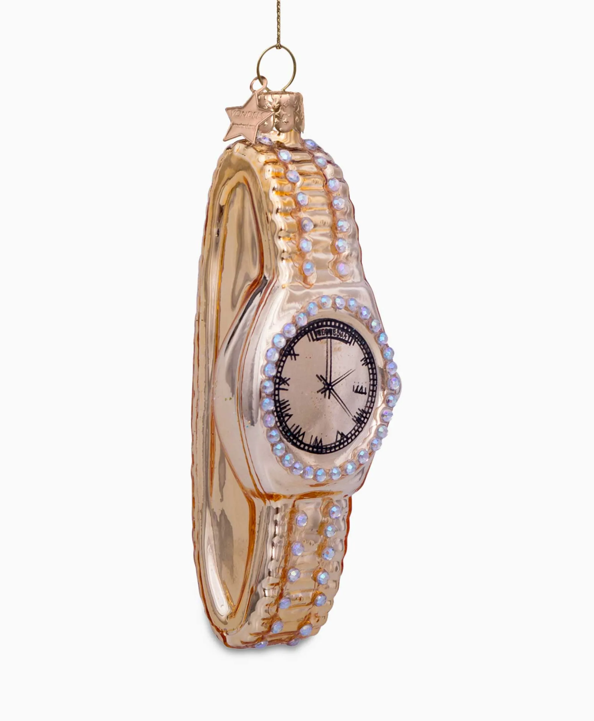 Vondels Vondels Kerstbal Horloge Goud