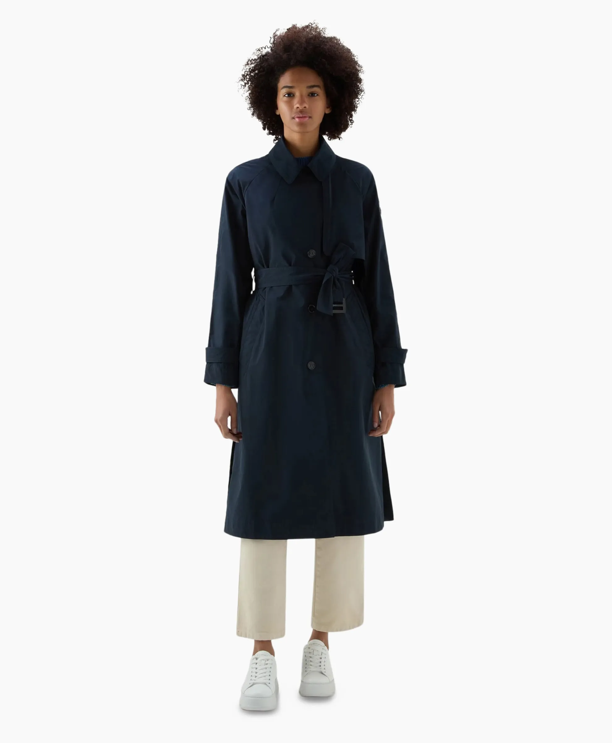 Woolrich Trenchcoat Summer Donker Blauw